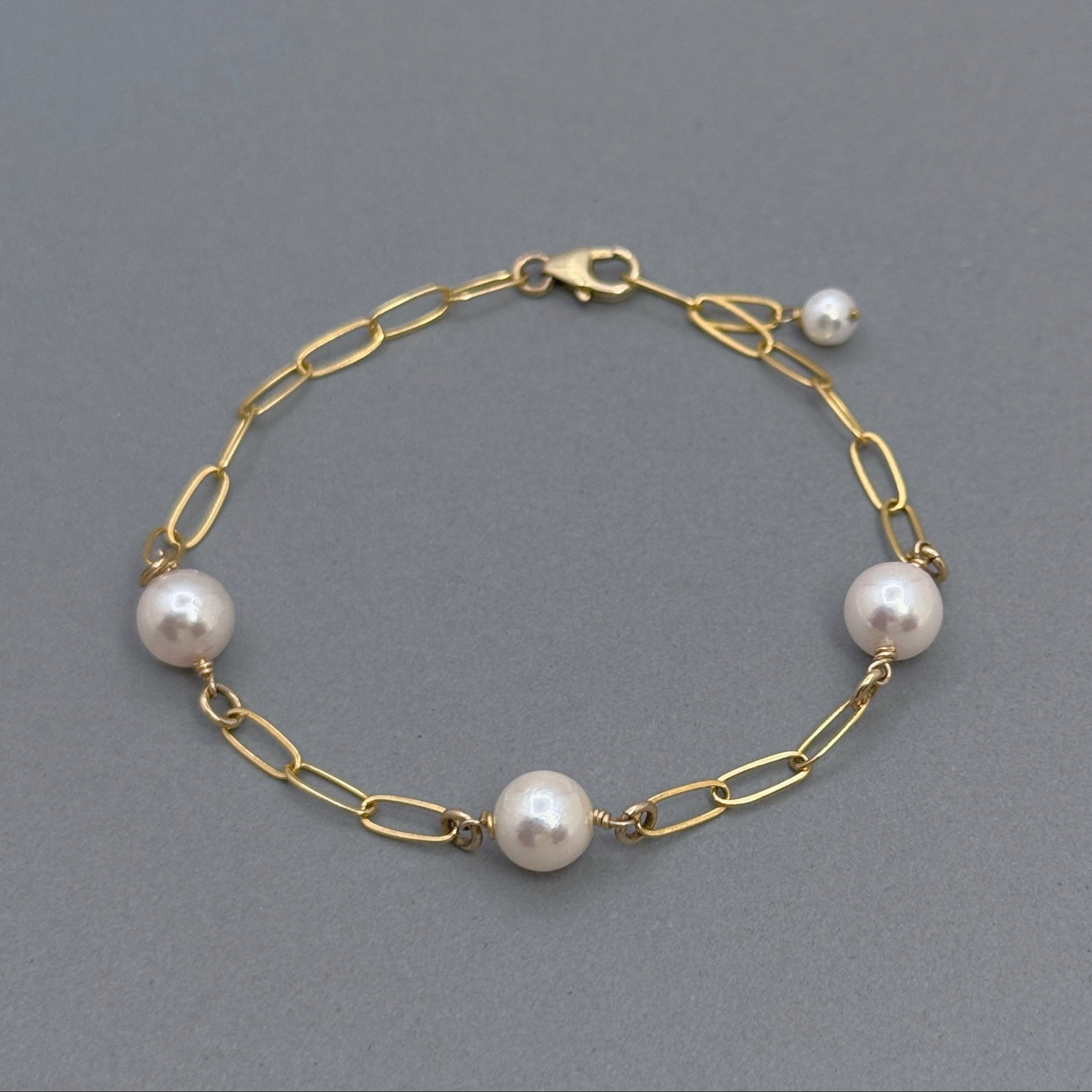 Akoya Pearl & 14Kt Gold-Filled Link Bracelet