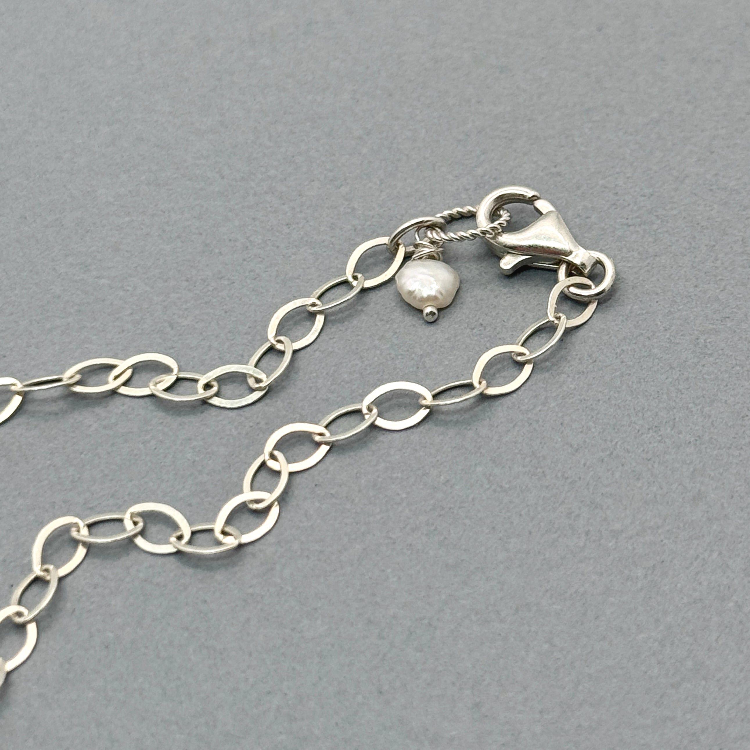 Pearl Sterling Silver Circle Pendant Necklace