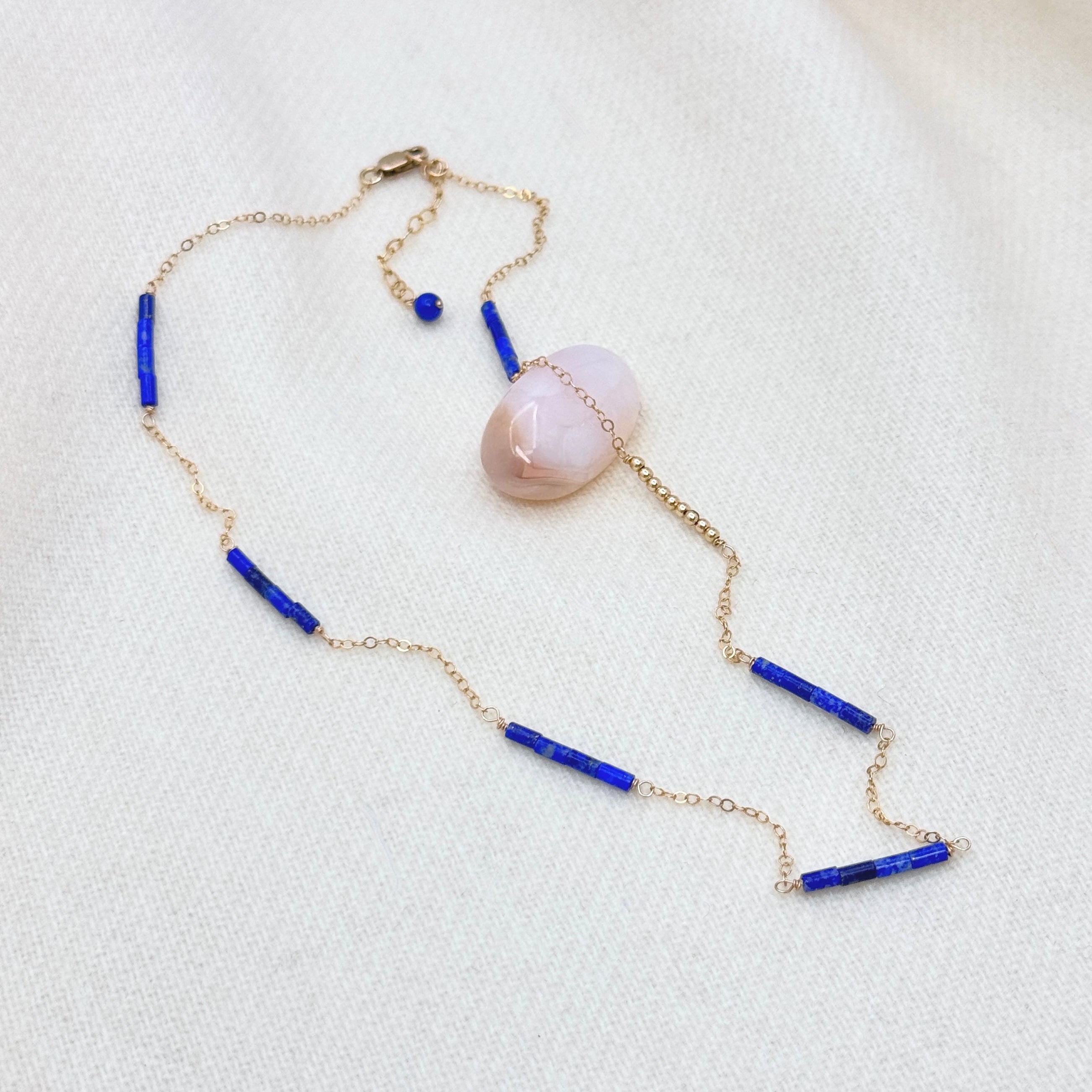 Lapis Lazuli & 14K Gold-Filled Bar Necklace