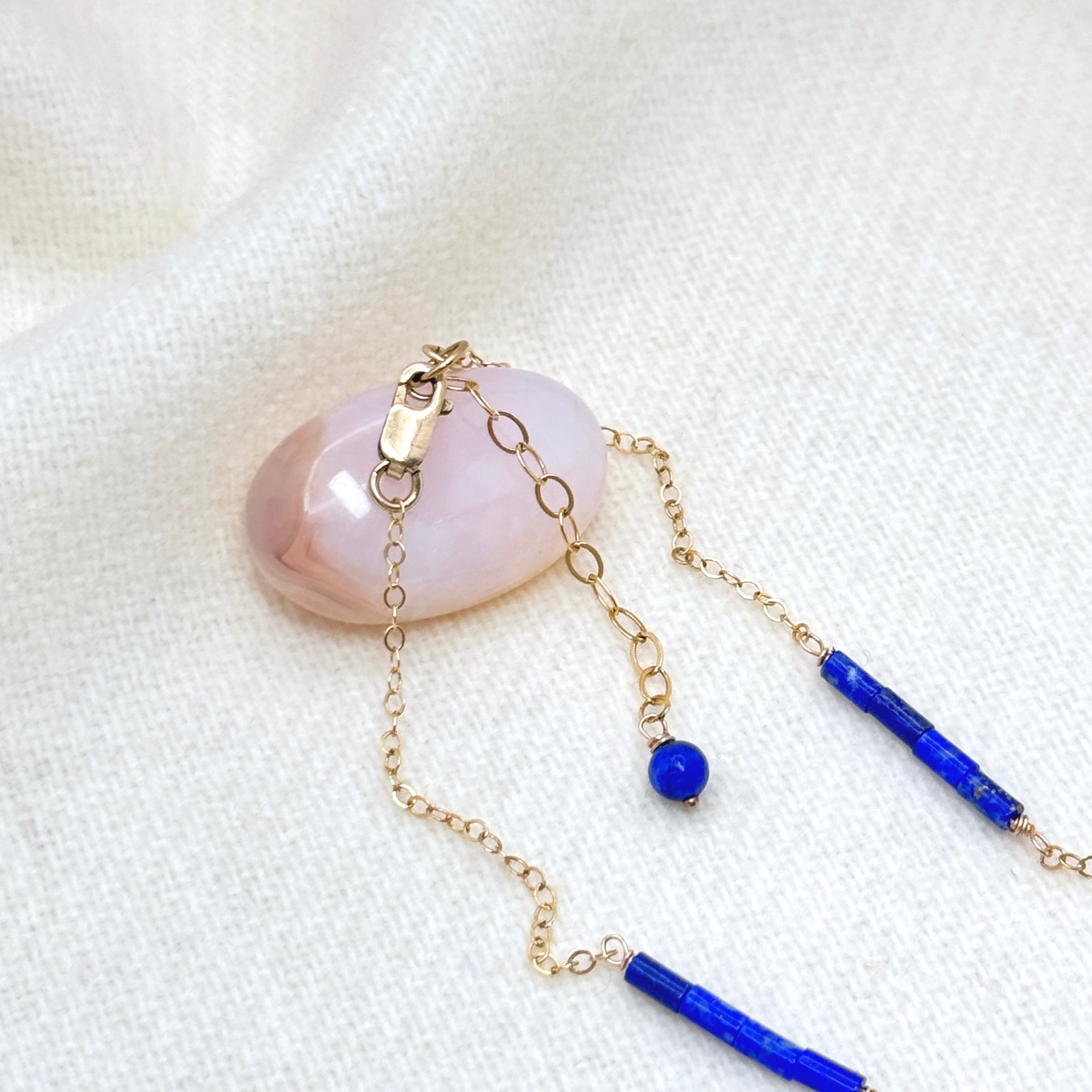 Lapis Lazuli & 14K Gold-Filled Bar Necklace