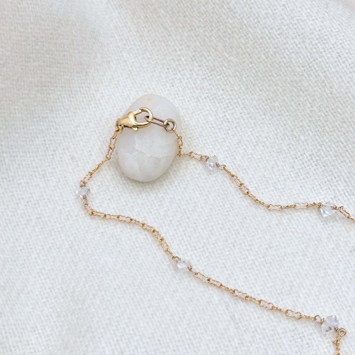 Herkimer Diamond Gold-Filled Station Necklace