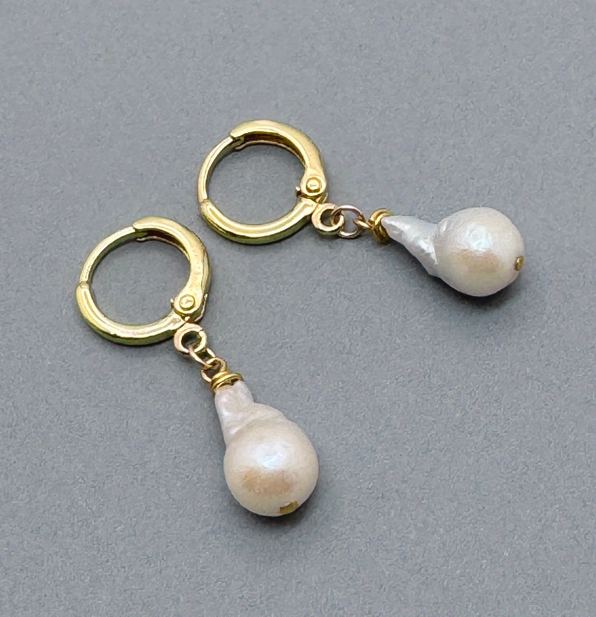 Baroque Pearl 14K Gold-Filled Huggie Earrings
