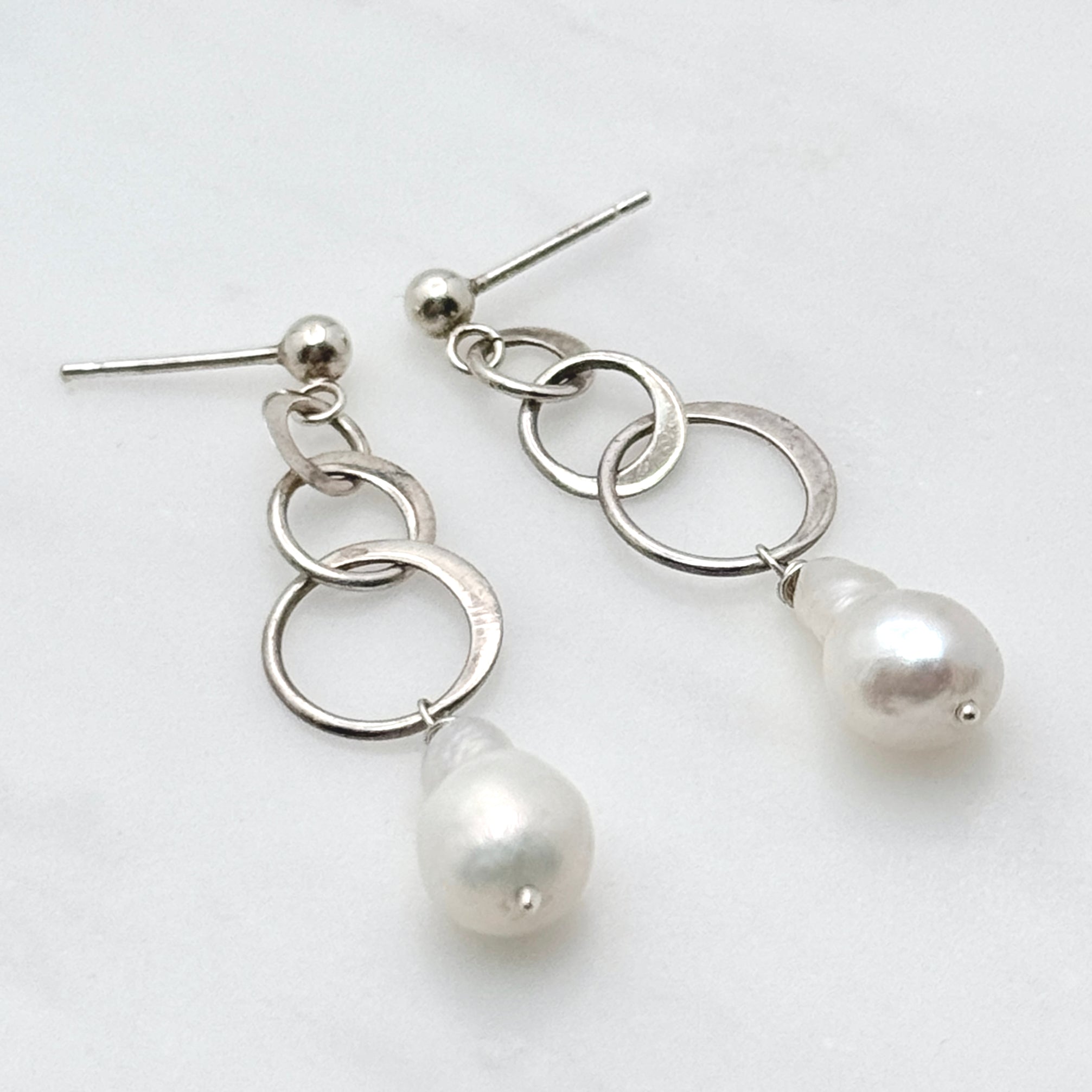 Baroque Pearl Sterling Silver Stud Earrings