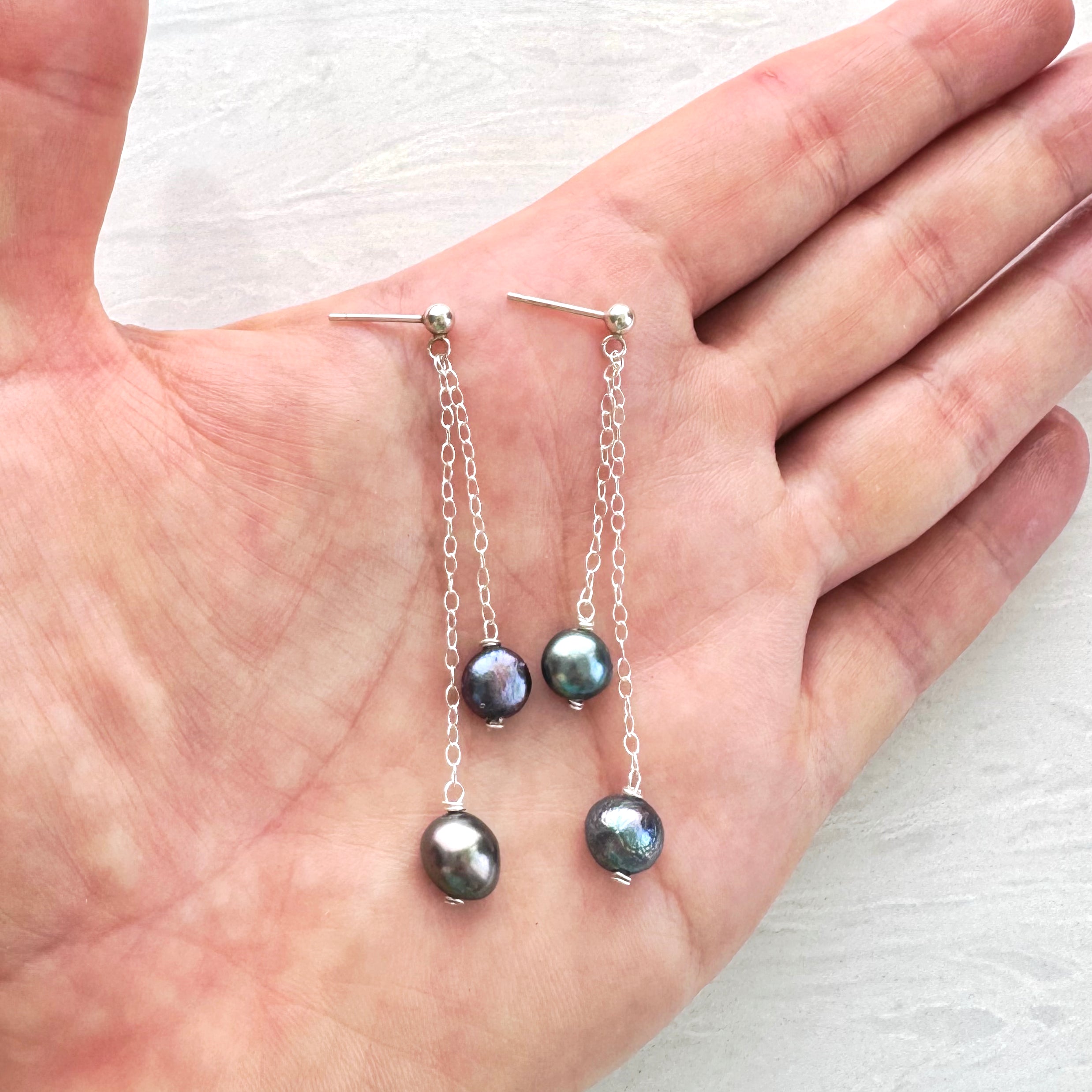 Sterling Silver Baroque Pearl Dangles