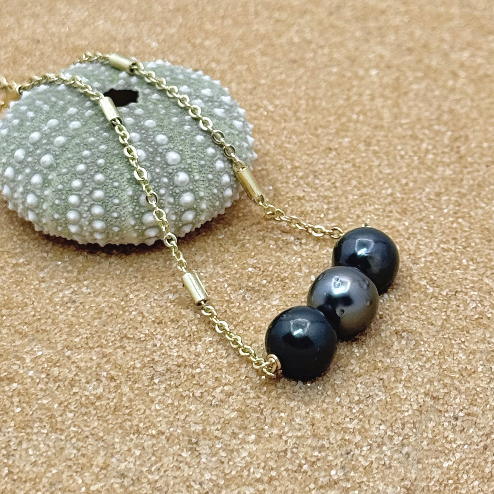Triple Tahitian Pearl Gold-Filled Necklace