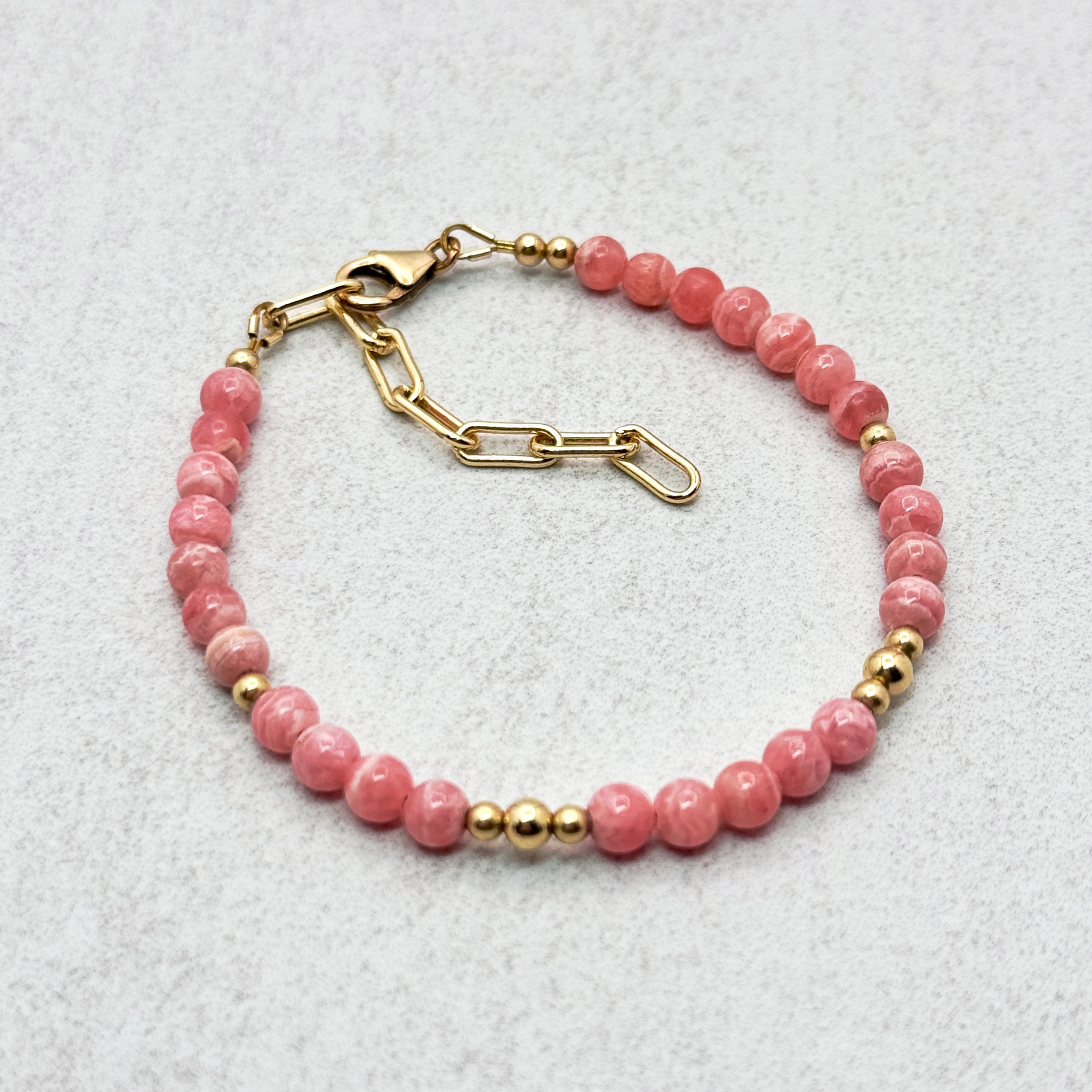 Rhodochrosite Gold-Filled Bracelet