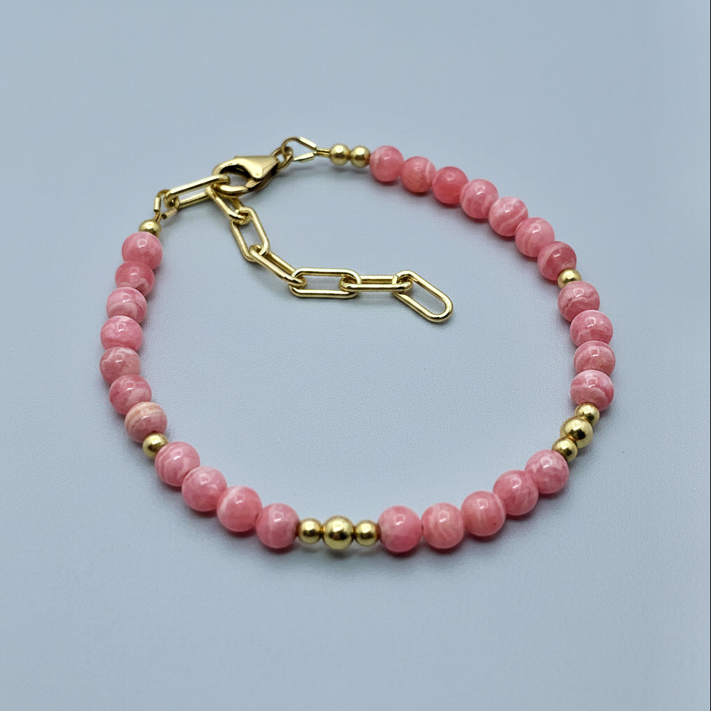 Rhodochrosite Gold-Filled Bracelet