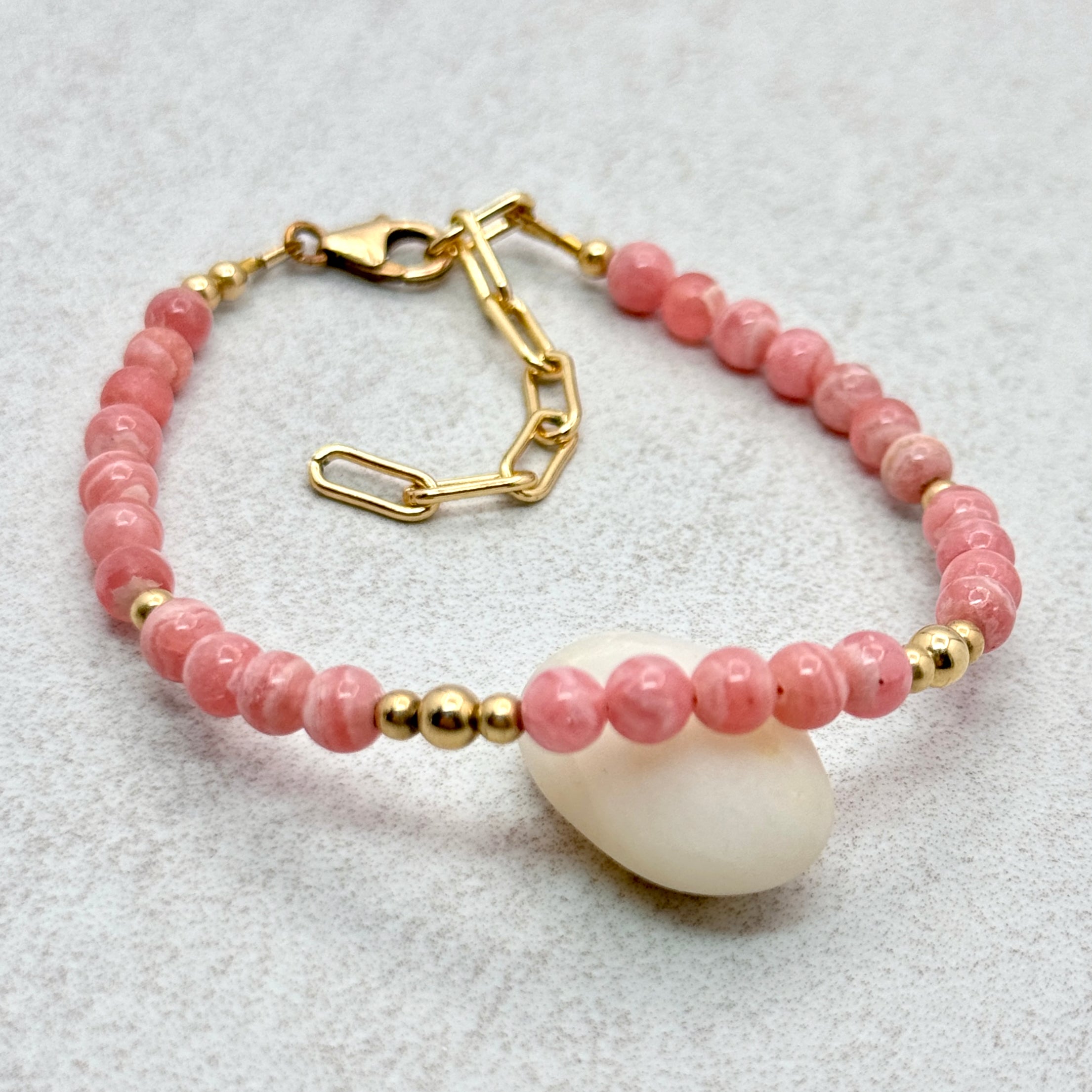 Rhodochrosite Gold-Filled Bracelet