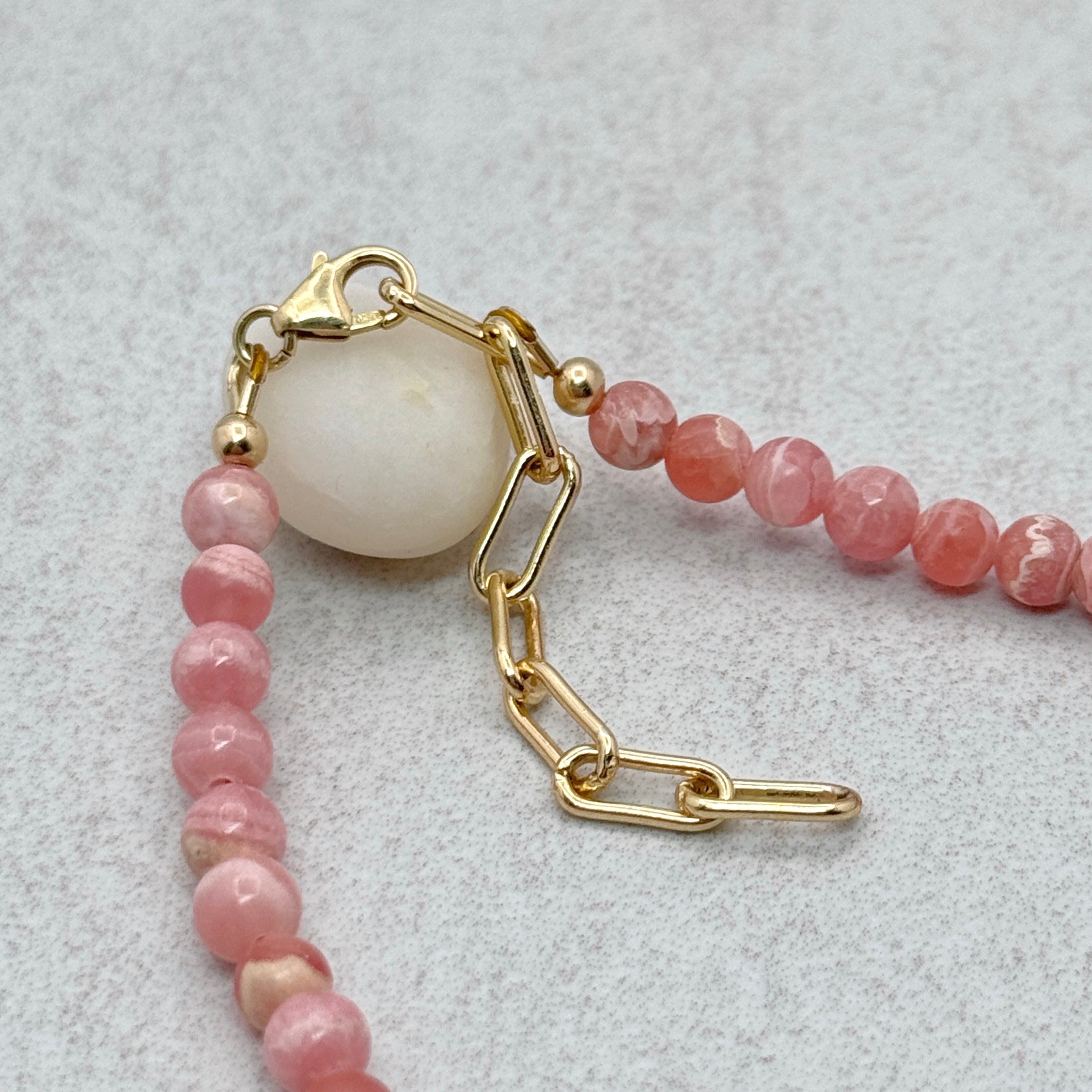 Rhodochrosite Pendant Gold-Filled Necklace