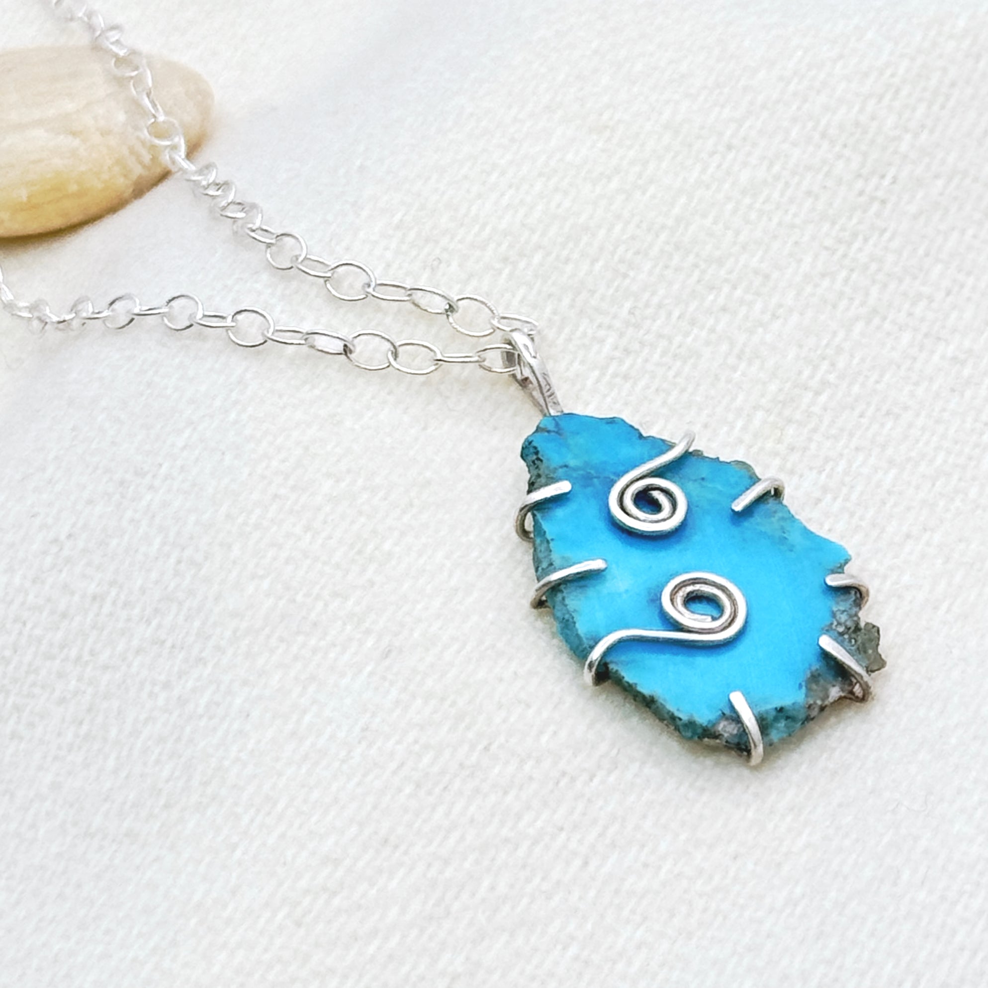 Kingman Turquoise 925 Silver Pendant Necklace