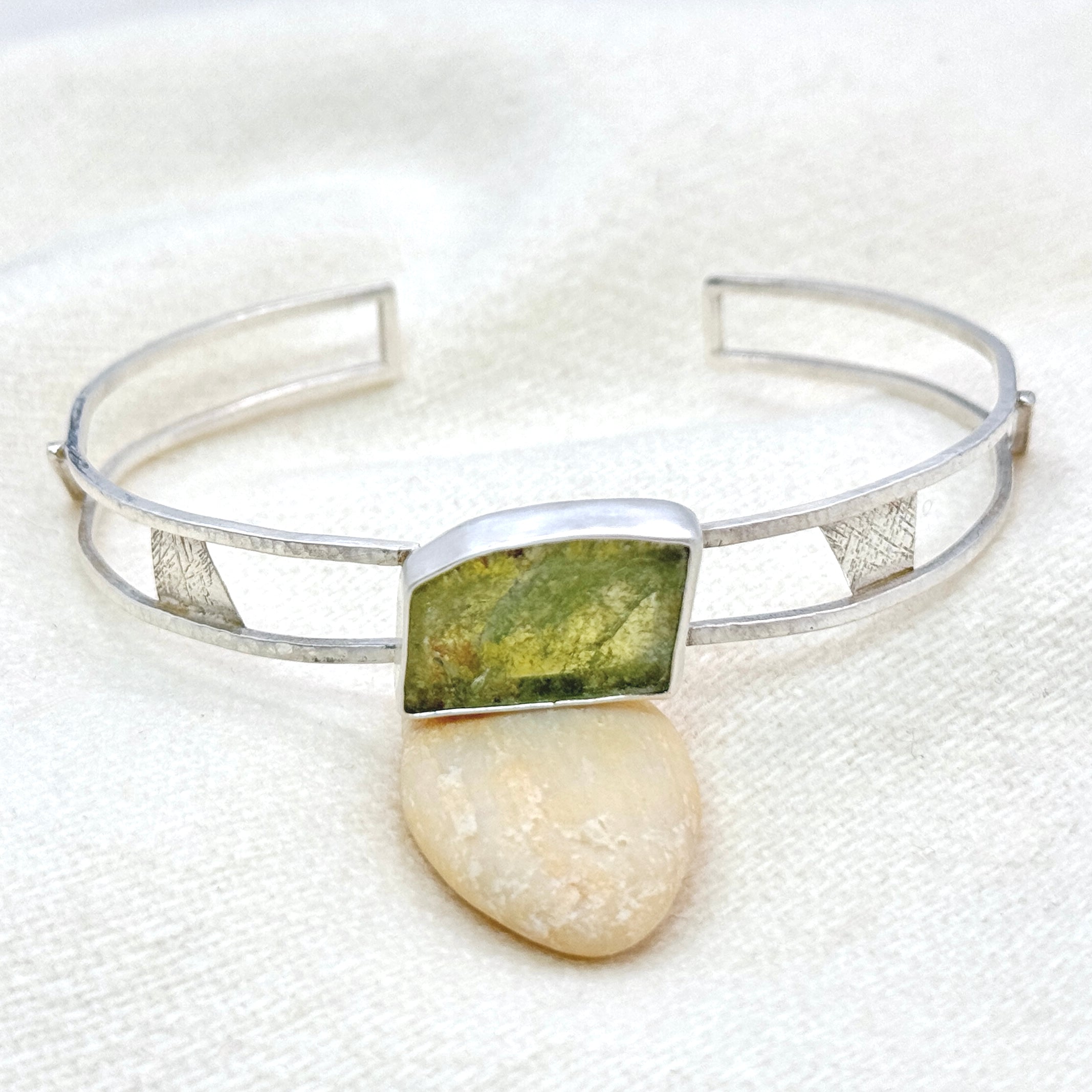 Green Tourmaline Sterling Silver Cuff