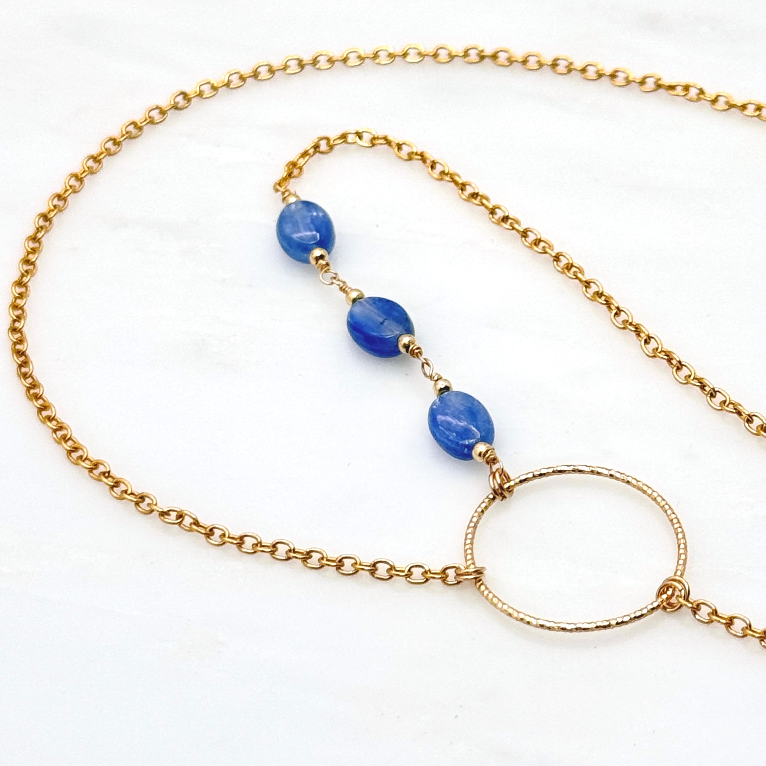 Blue Kyanite Gold-Filled Y-Style Necklace