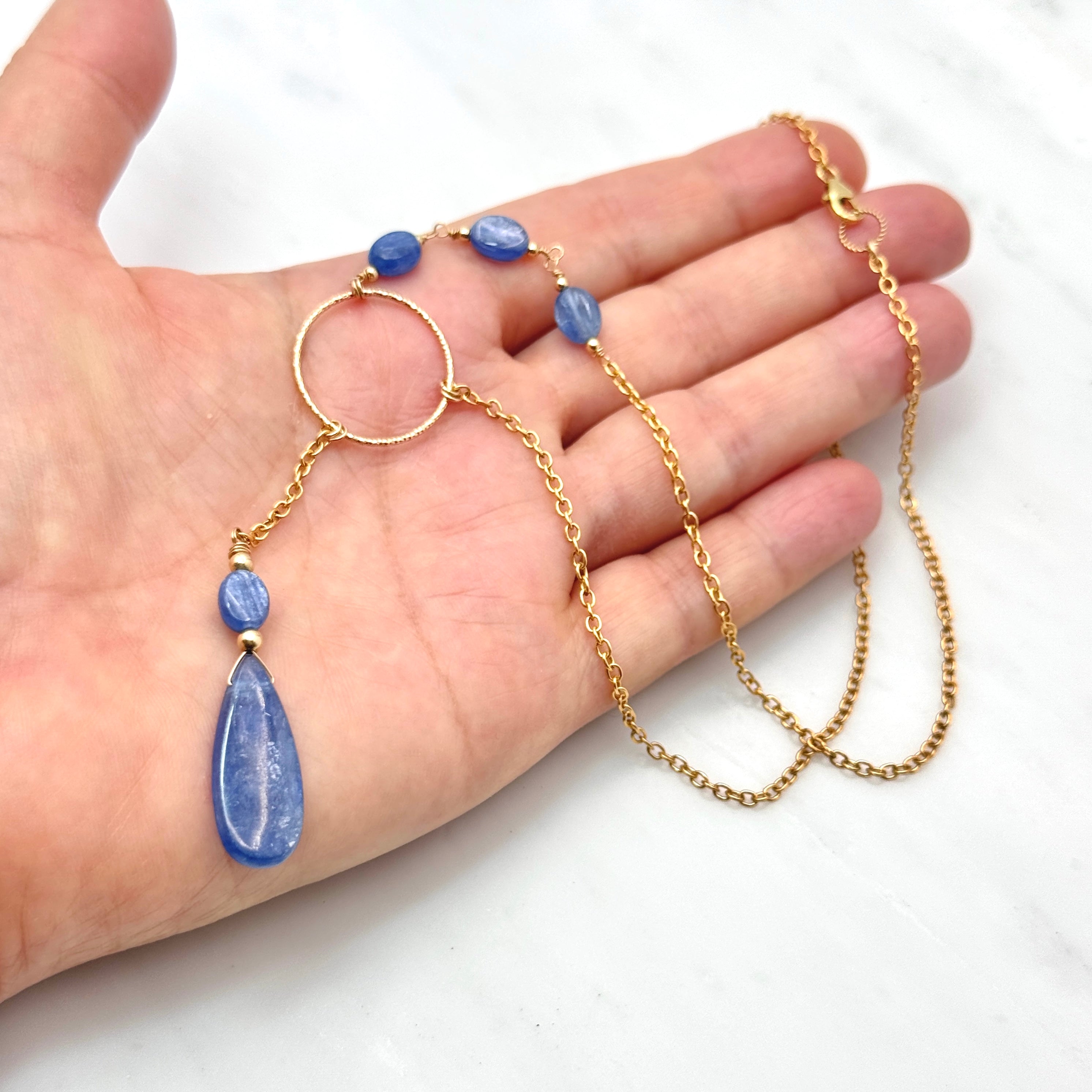 Blue Kyanite Gold-Filled Y-Style Necklace