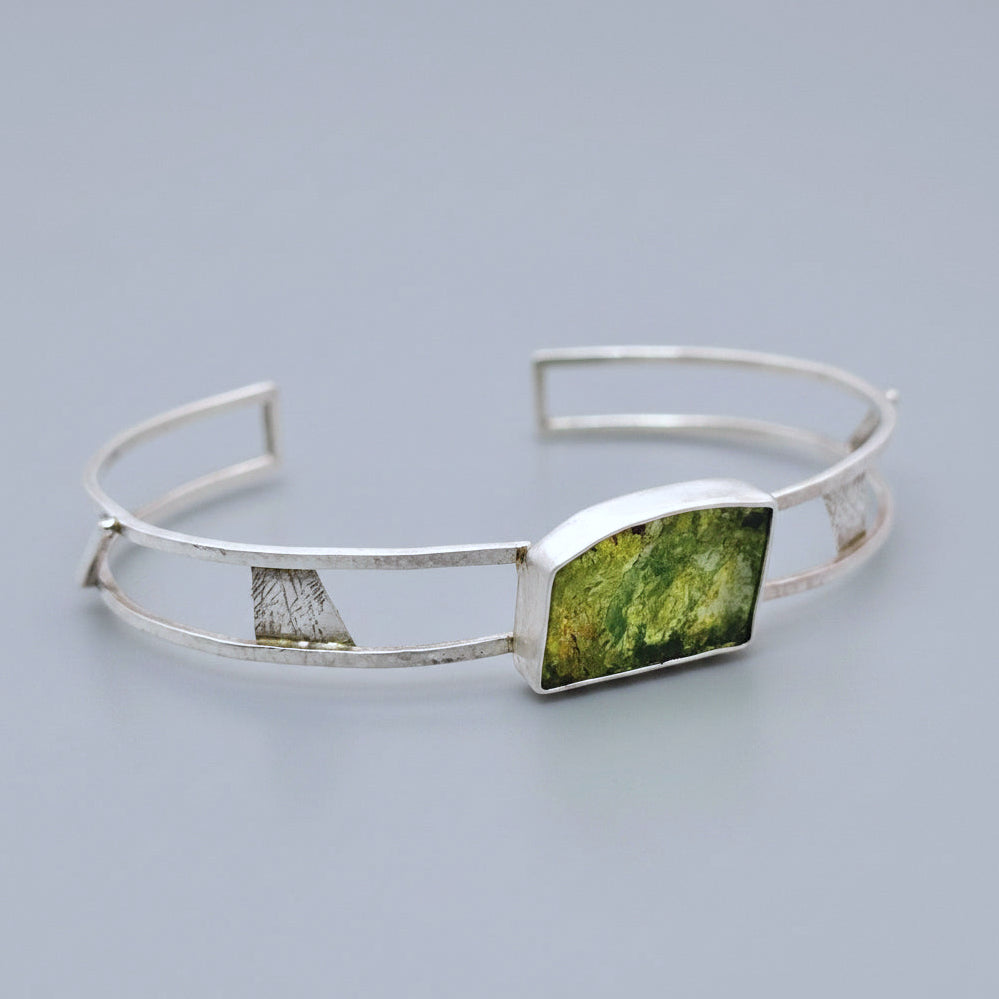 Green Tourmaline Sterling Silver Cuff