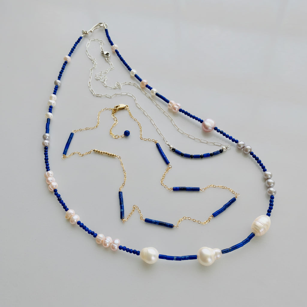 Lapis Lazuli & 14K Gold-Filled Bar Necklace