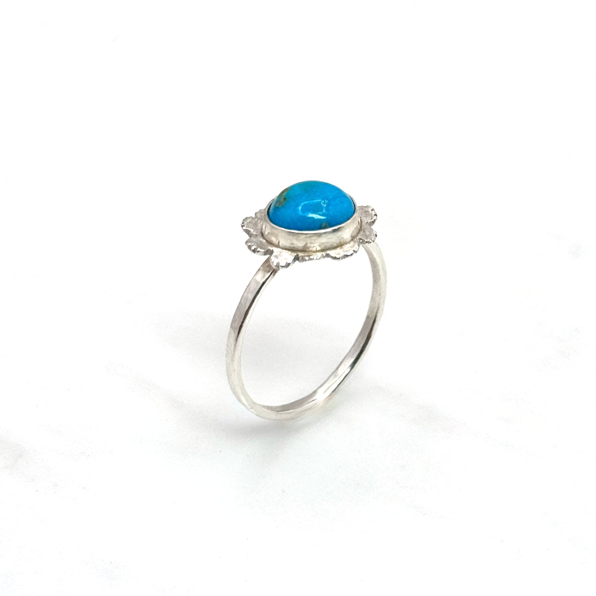 Blue Ridge Turquoise 925 Silver Flower Ring