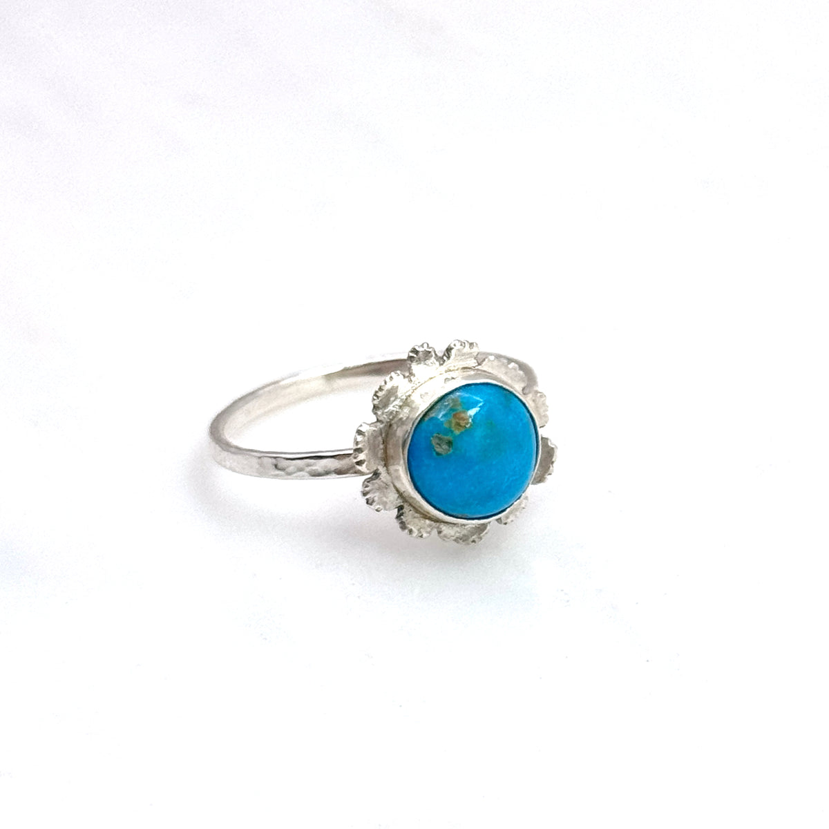 Blue Ridge Turquoise 925 Silver Flower Ring