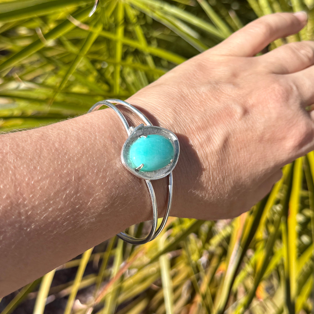 Amazonite Sterling Silver Statement Cuff