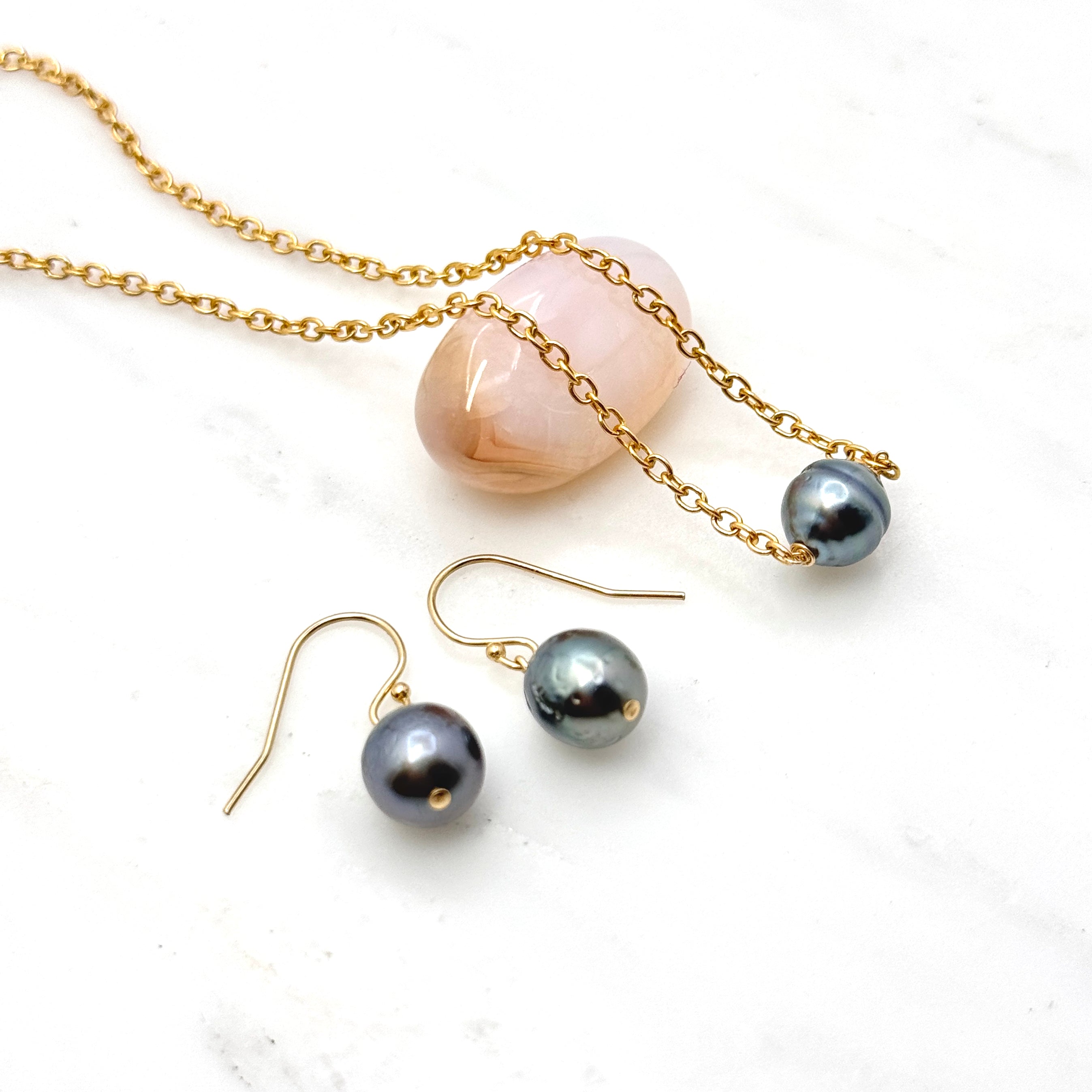 Tahitian Pearl Drop Gold-Filled Earrings