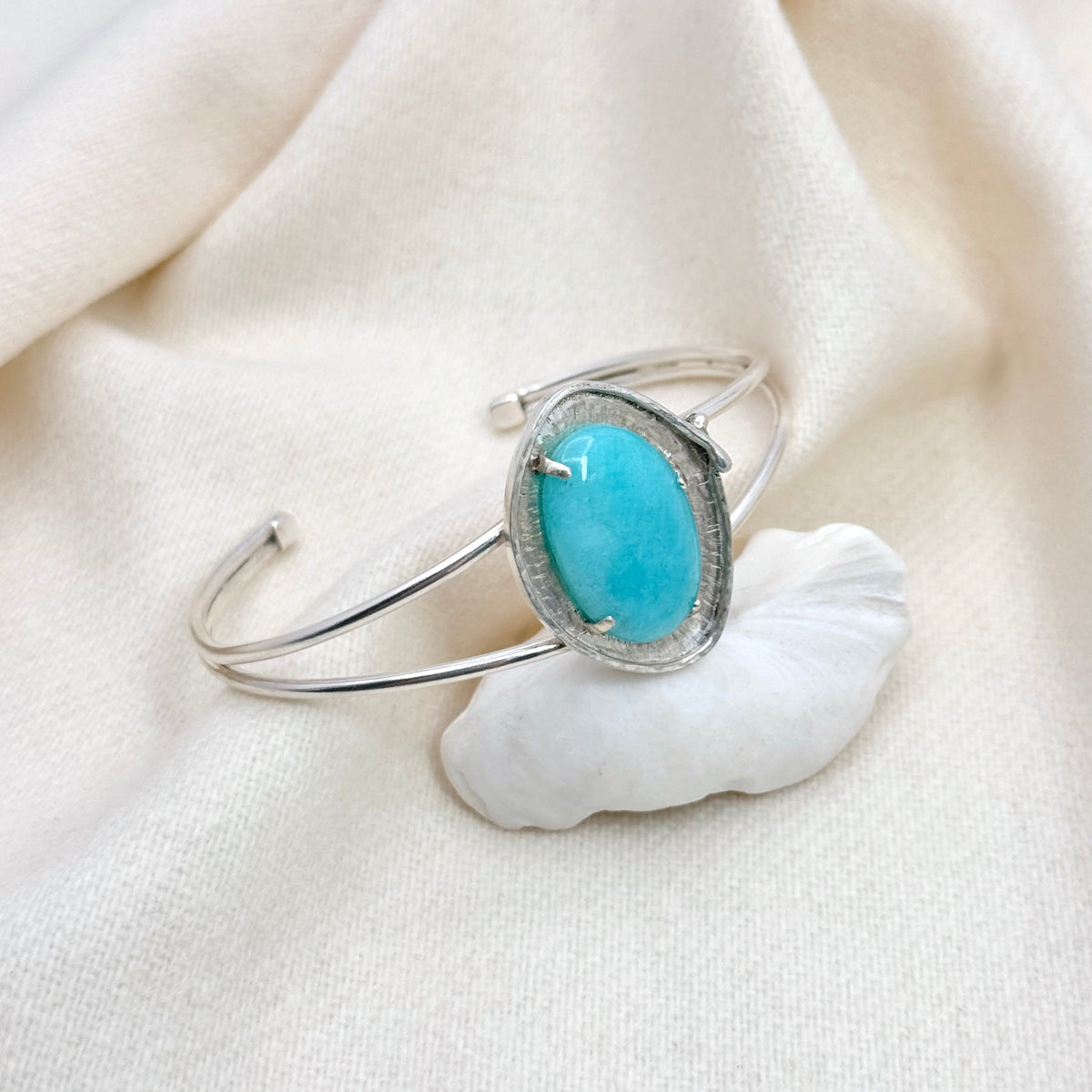 Amazonite Sterling Silver Statement Cuff