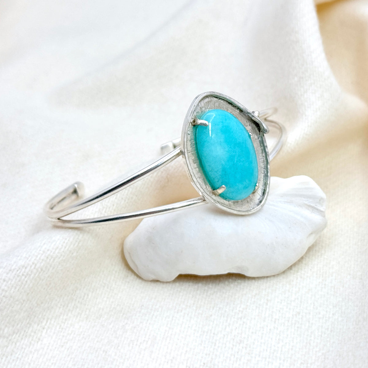 Amazonite Sterling Silver Statement Cuff