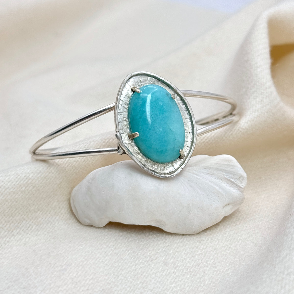 Amazonite Sterling Silver Statement Cuff