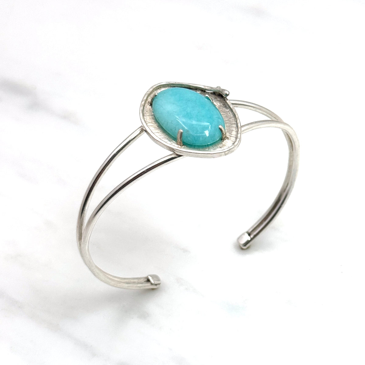 Amazonite Sterling Silver Statement Cuff