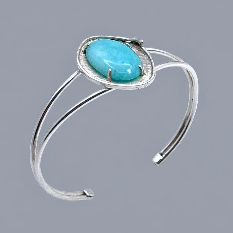Amazonite Sterling Silver Statement Cuff
