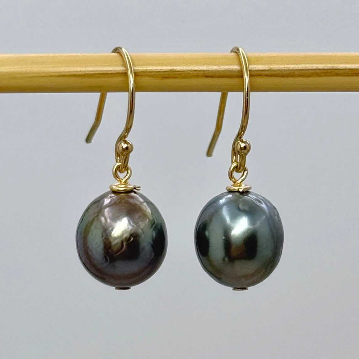 Tahitian Pearl Drop Gold-Filled Earrings