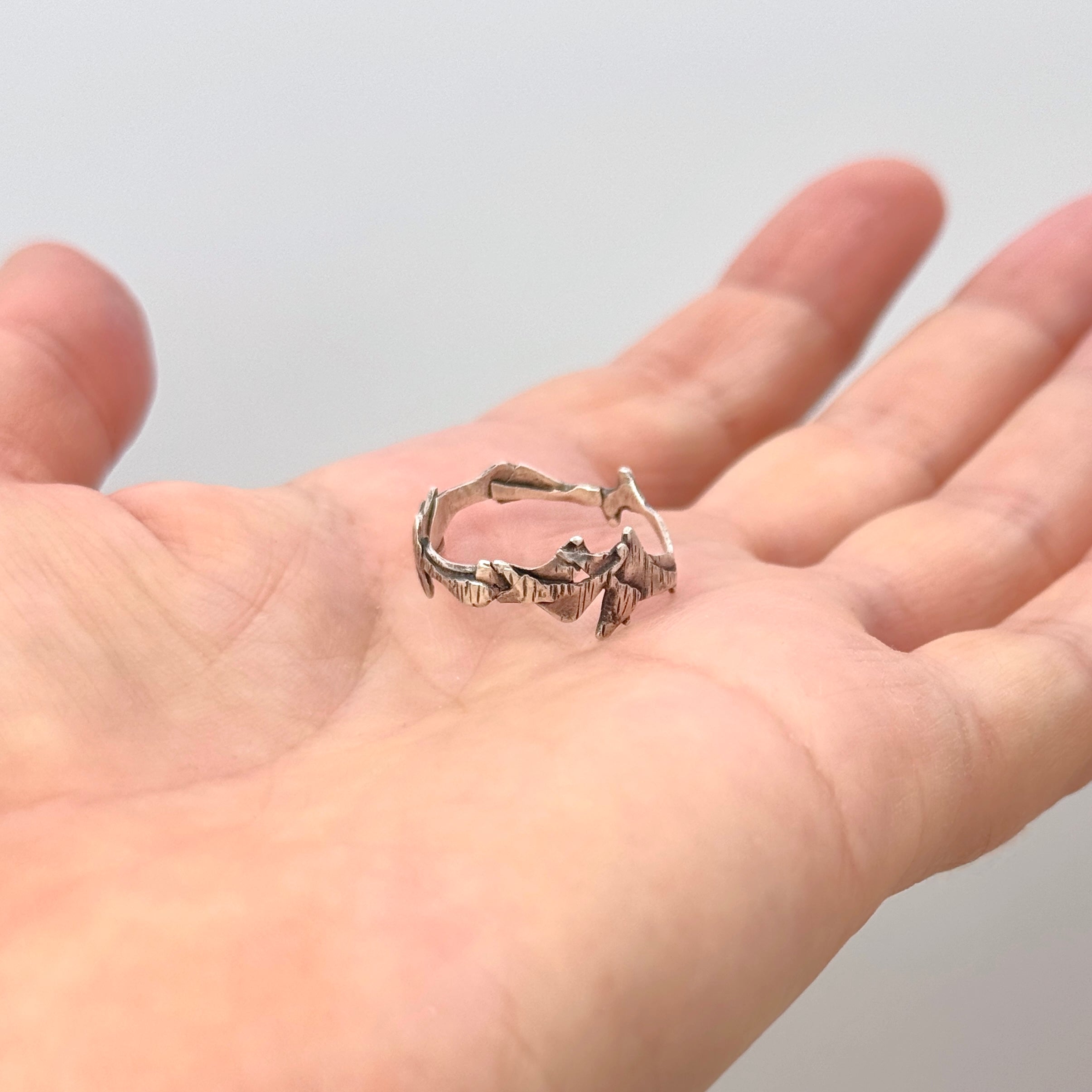 Sculpted Recycled Sterling Silver Ring Unisex