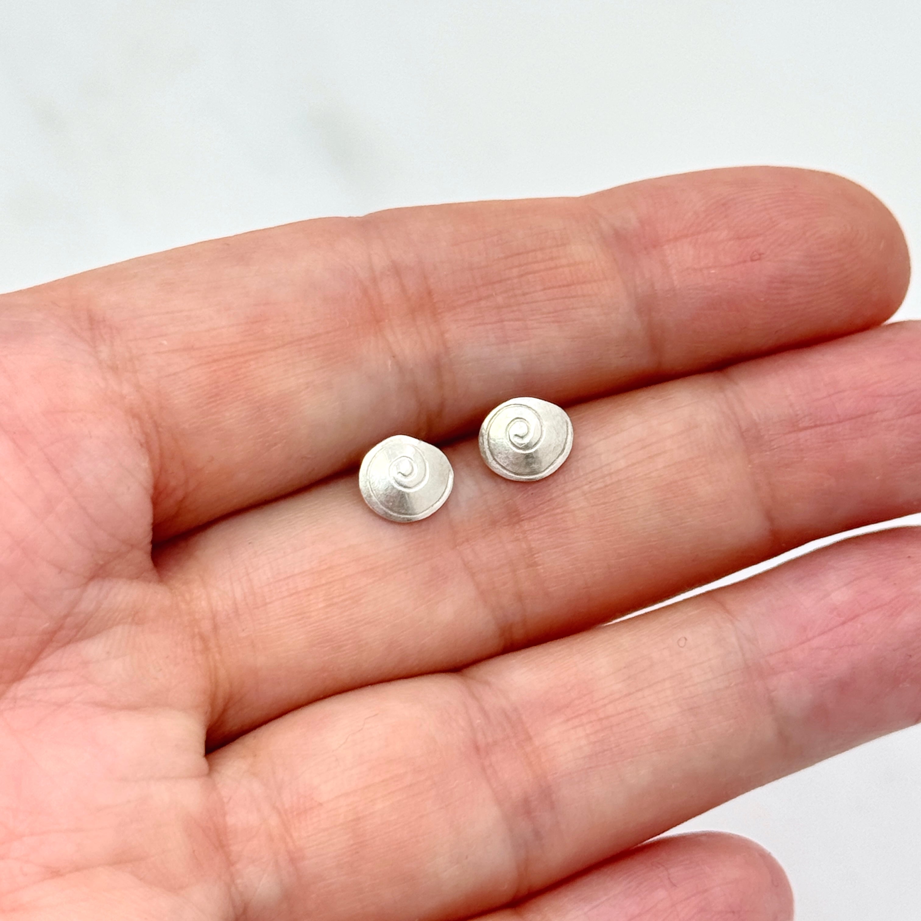 Sterling Silver Shell Stud Earrings