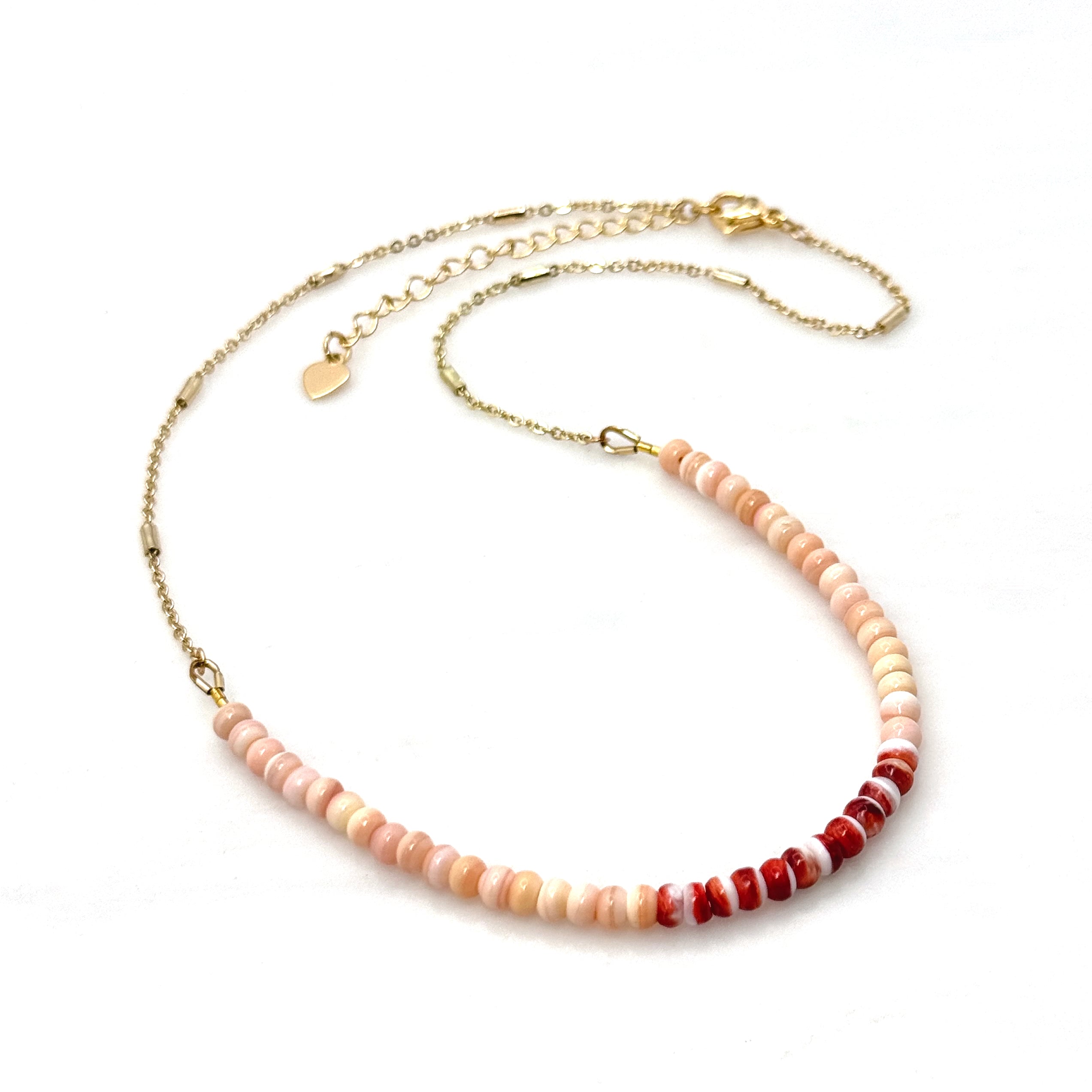 Pink Conch & Red Spiny Oyster Shell Necklace