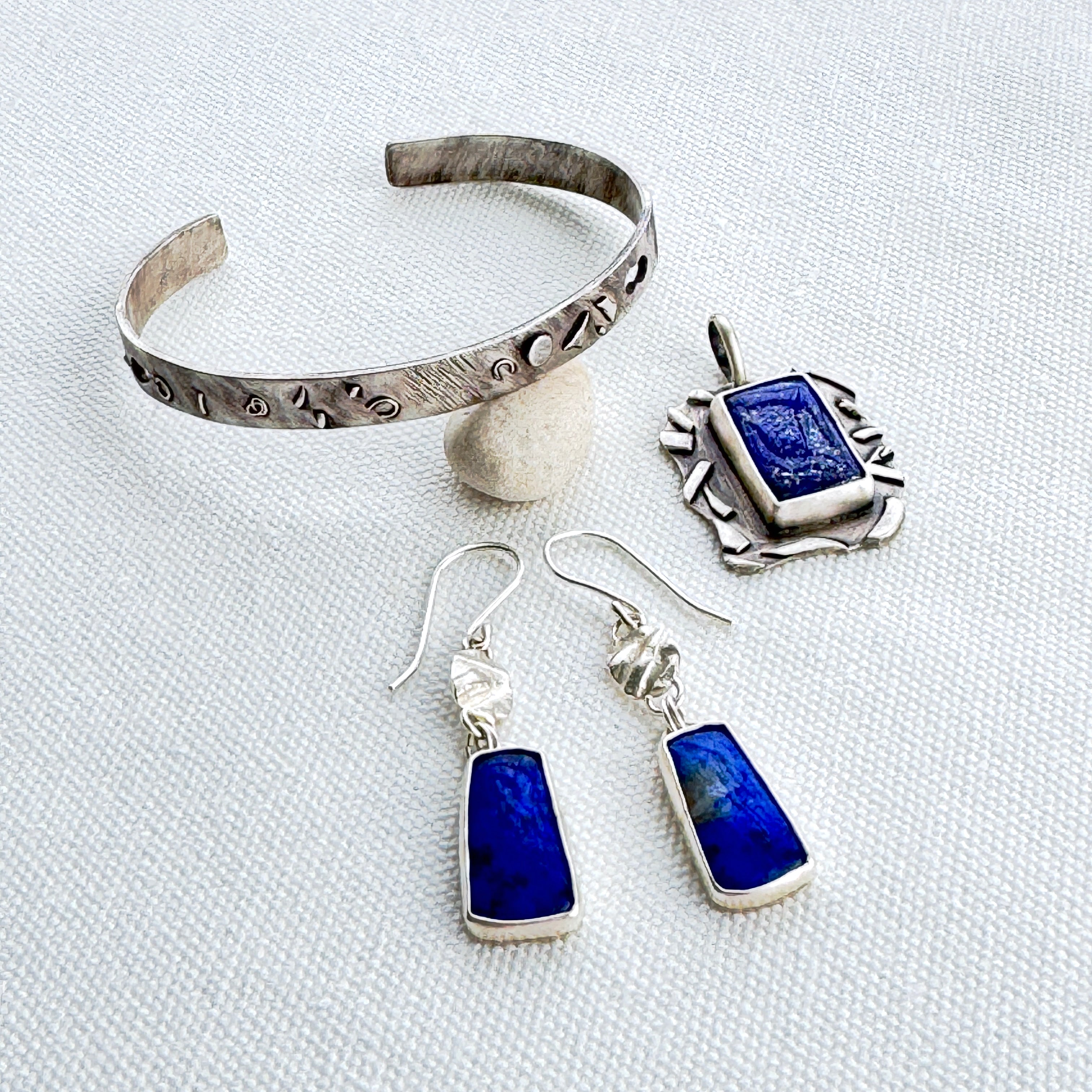 Sterling Silver Lapis Fused Pendant Necklace