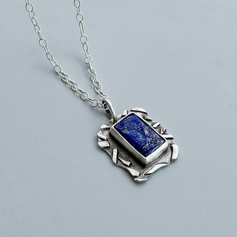 Sterling Silver Lapis Fused Pendant Necklace