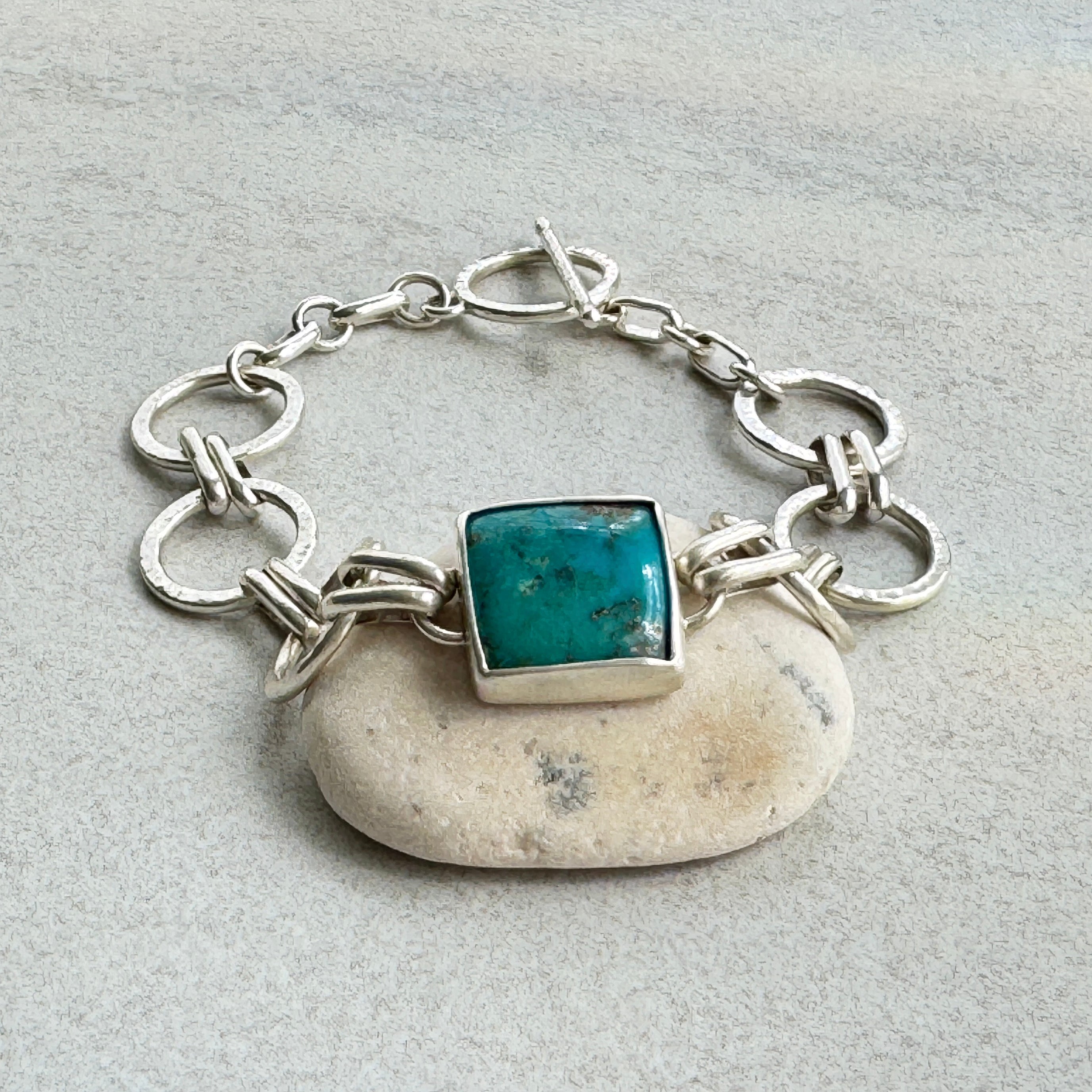 Sonoran Gold Turquoise & Silver Link Bracelet