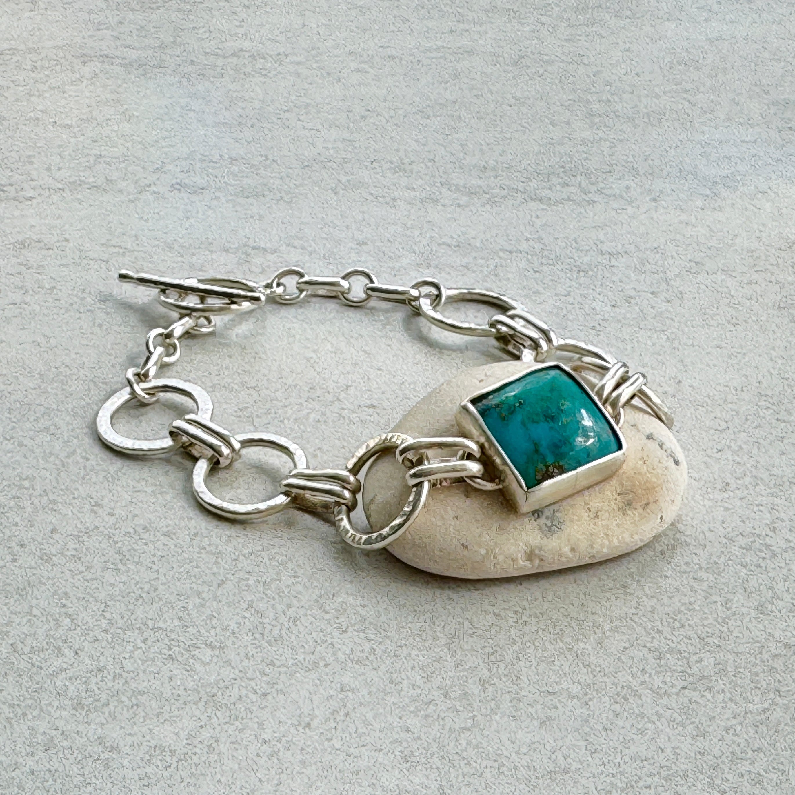 Sonoran Gold Turquoise & Silver Link Bracelet