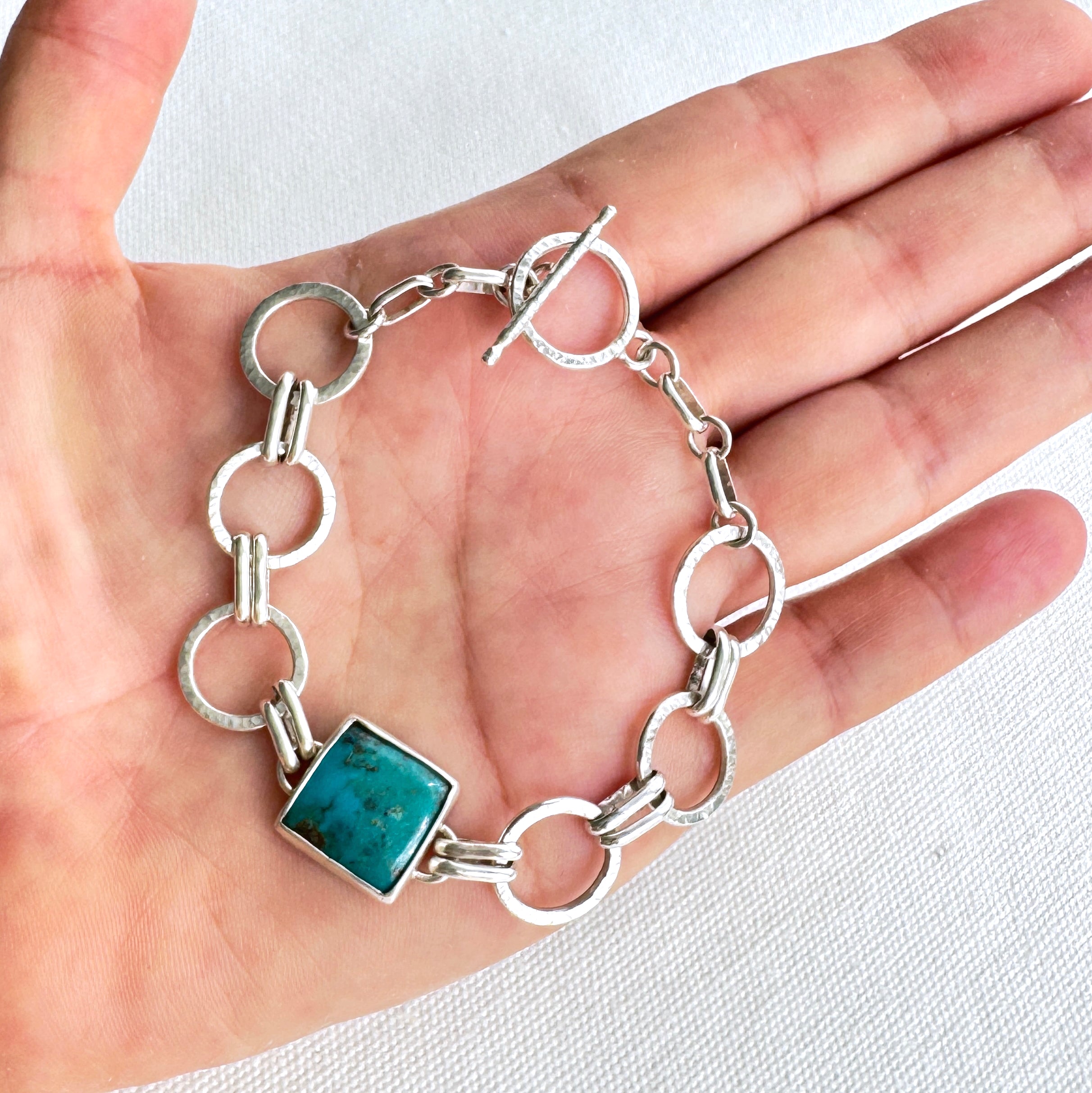 Sonoran Gold Turquoise & Silver Link Bracelet
