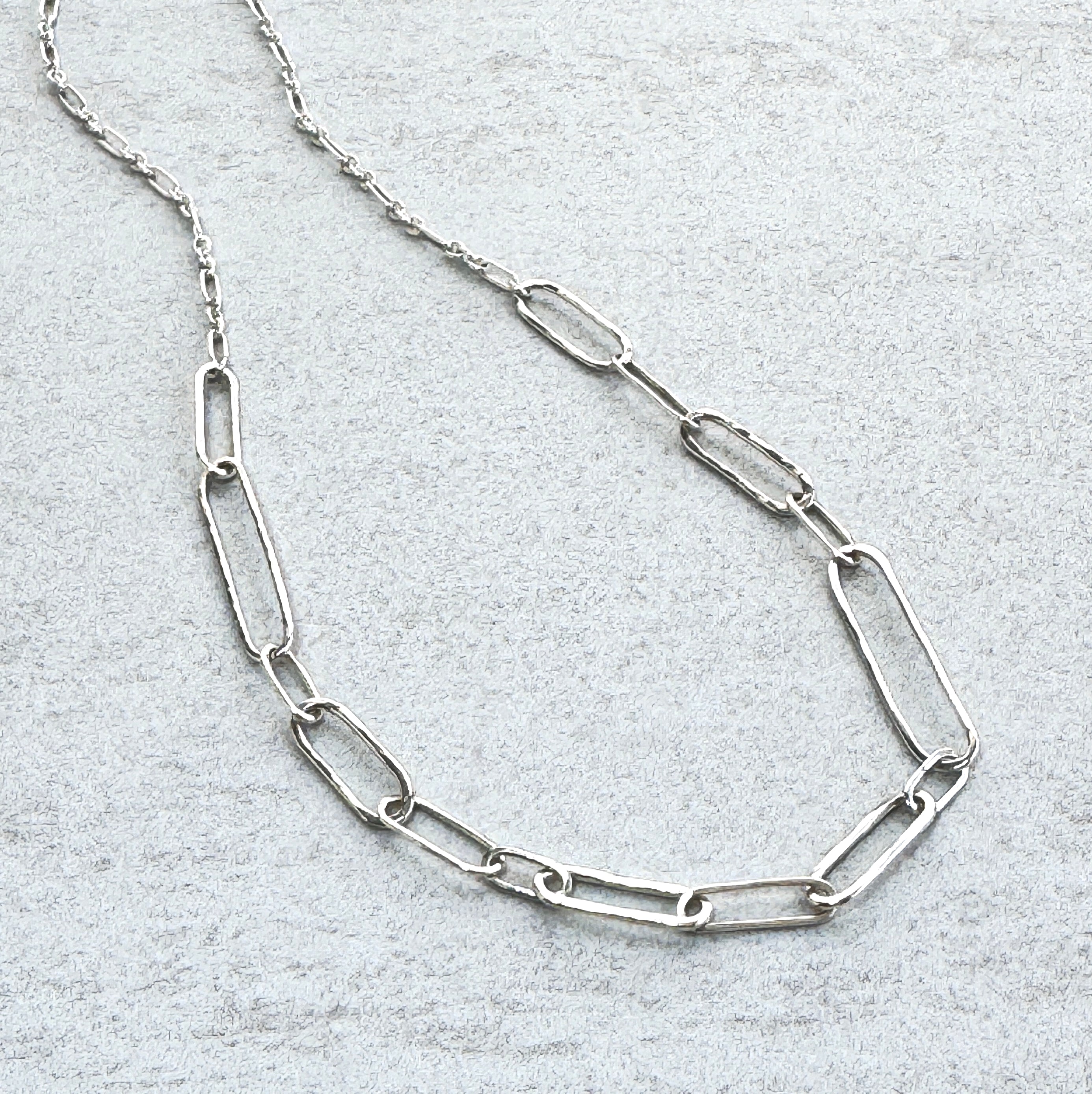 Long Sterling Silver Paperclip Necklace