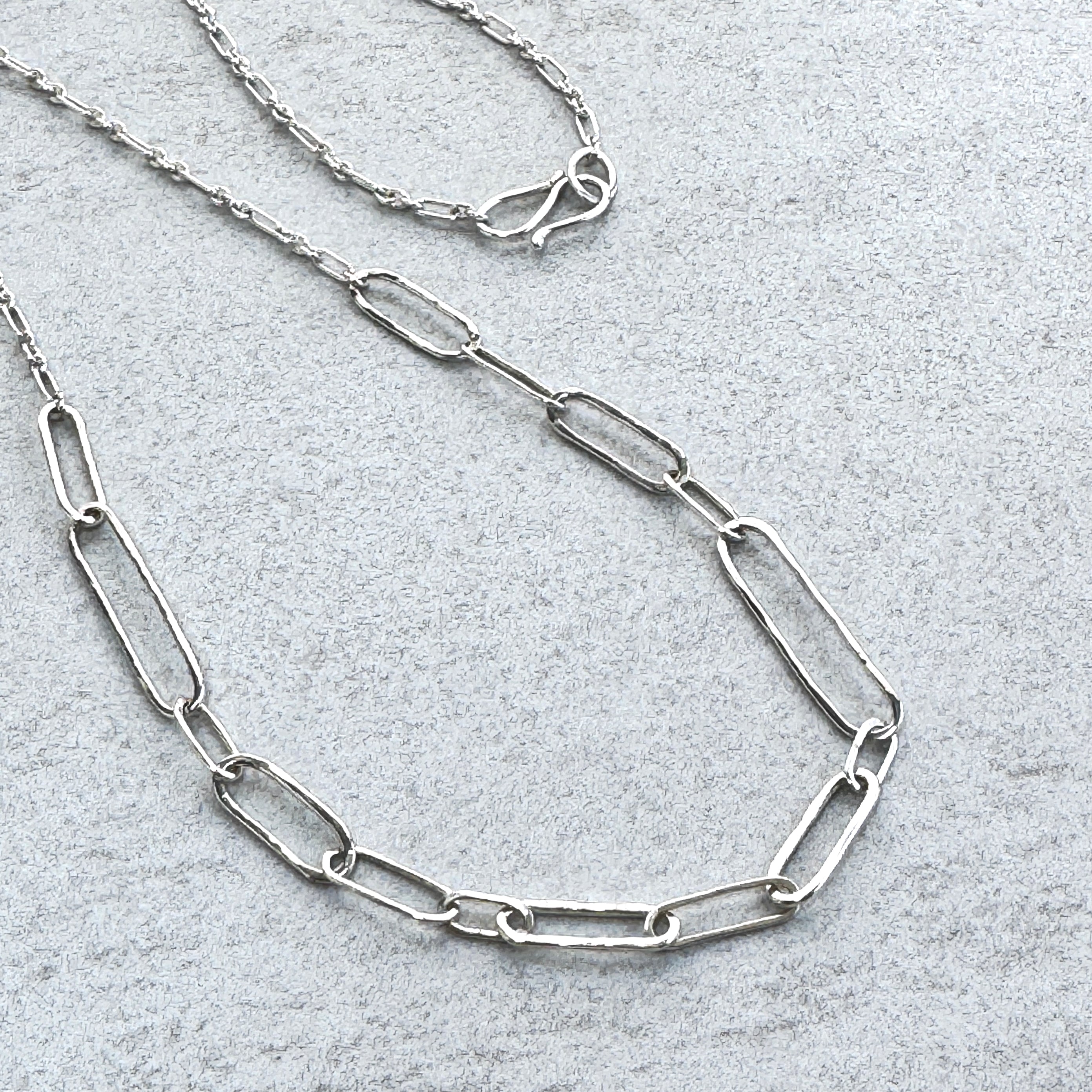 Long Sterling Silver Paperclip Necklace