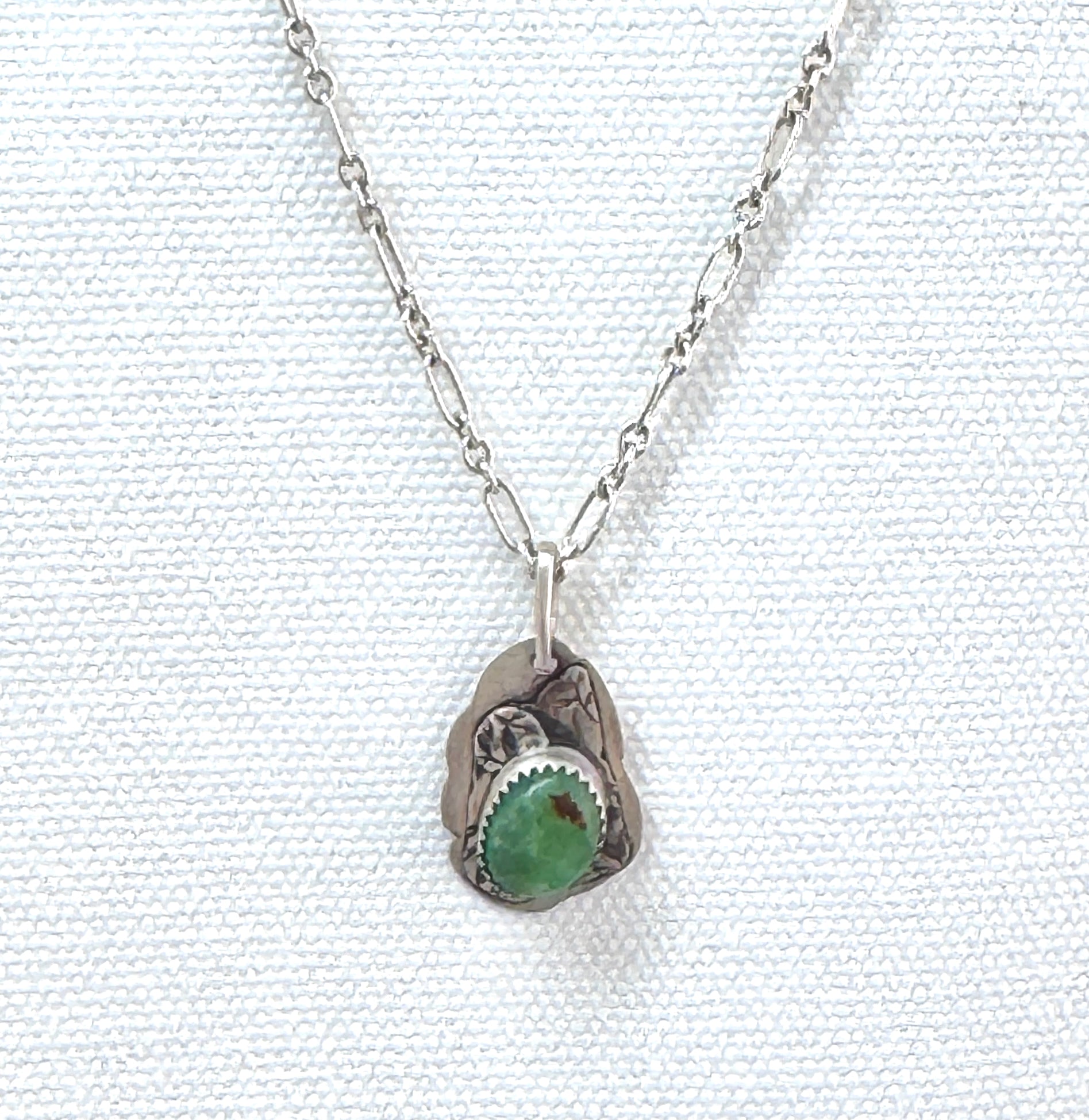 Chrysoprase Leaf Sterling Silver Necklace