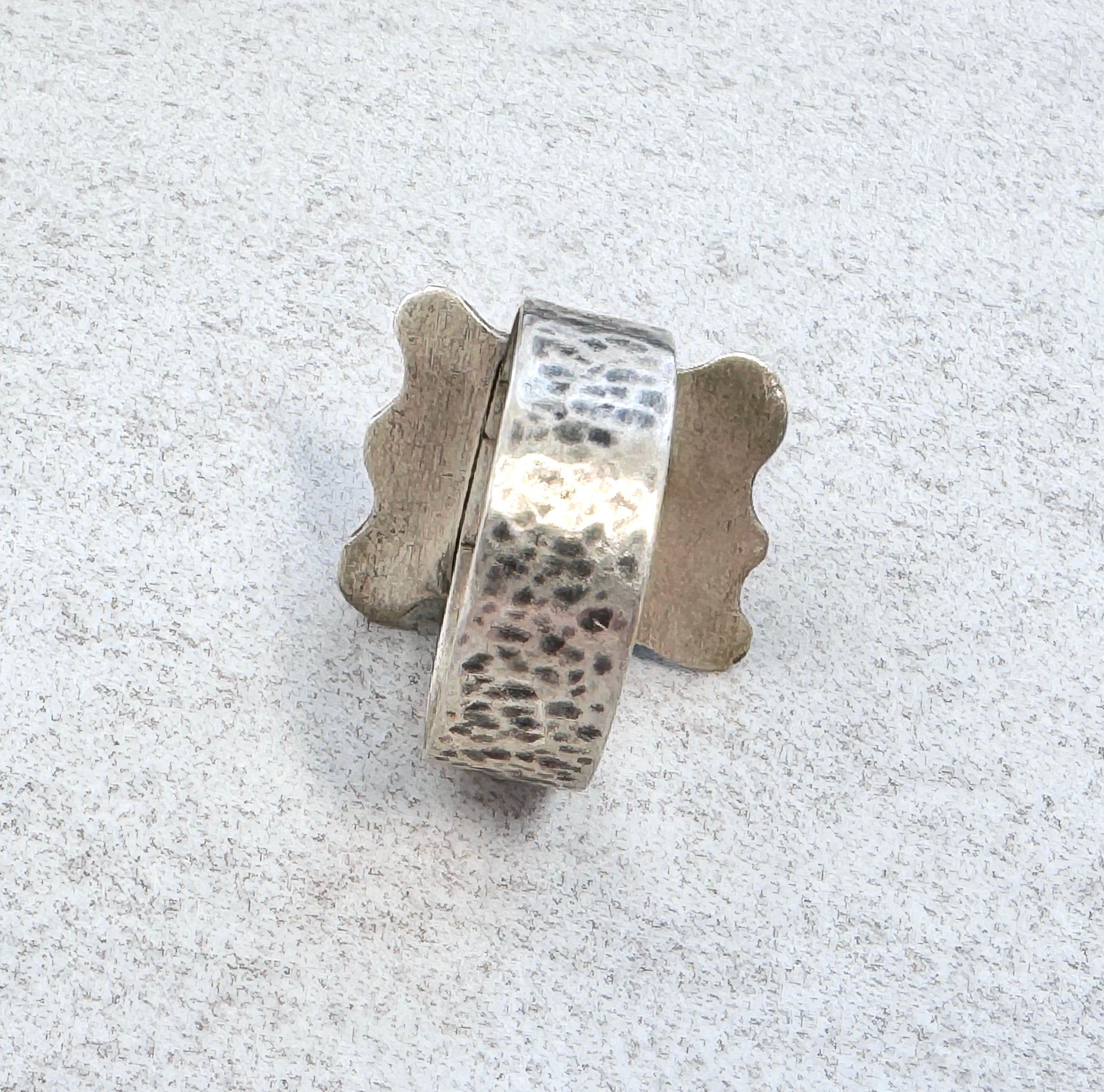 Black Rough Tourmaline Silver Statement Ring