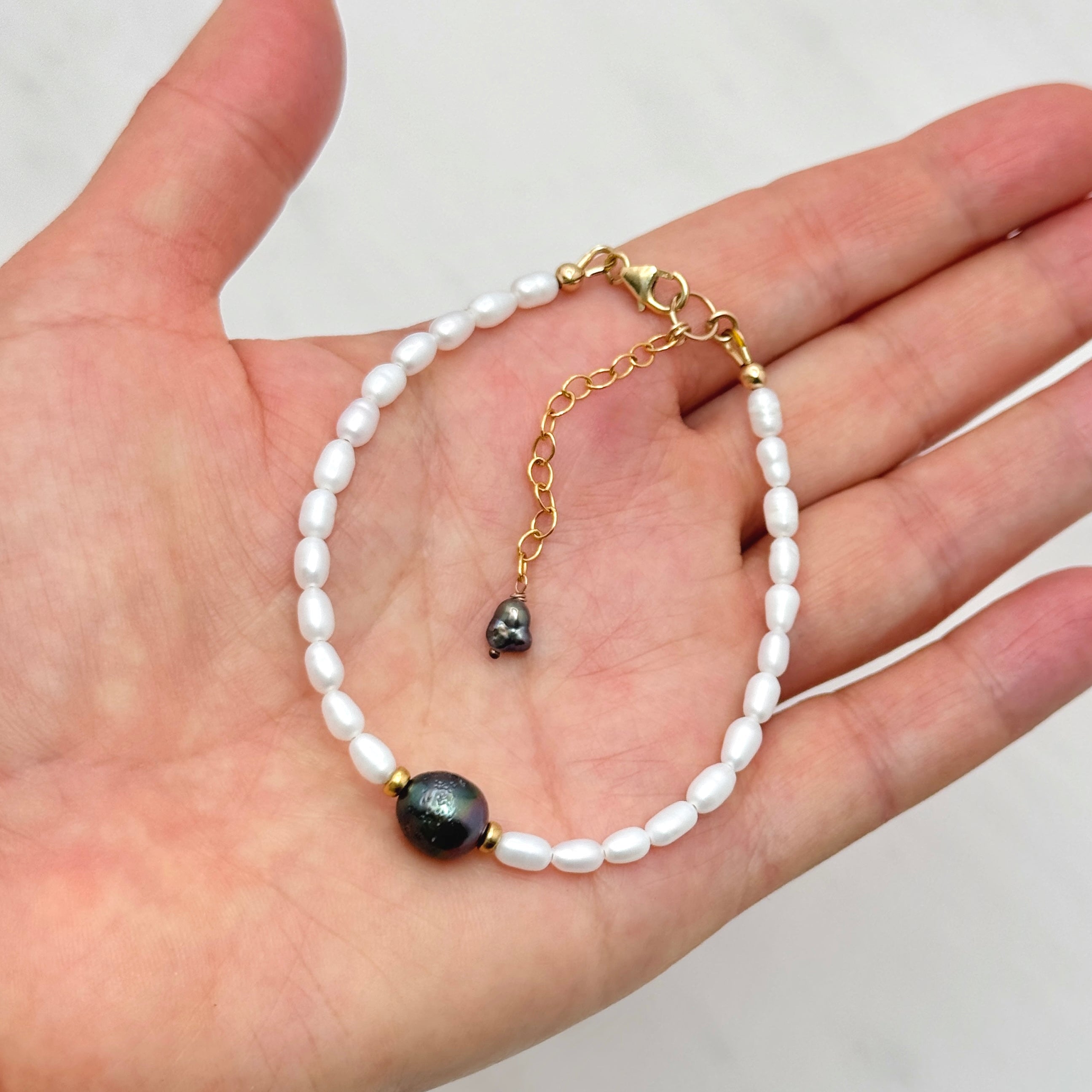 Tahitian & White Freshwater Pearl Bracelet