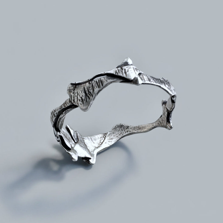 Sculpted Recycled Sterling Silver Ring Unisex