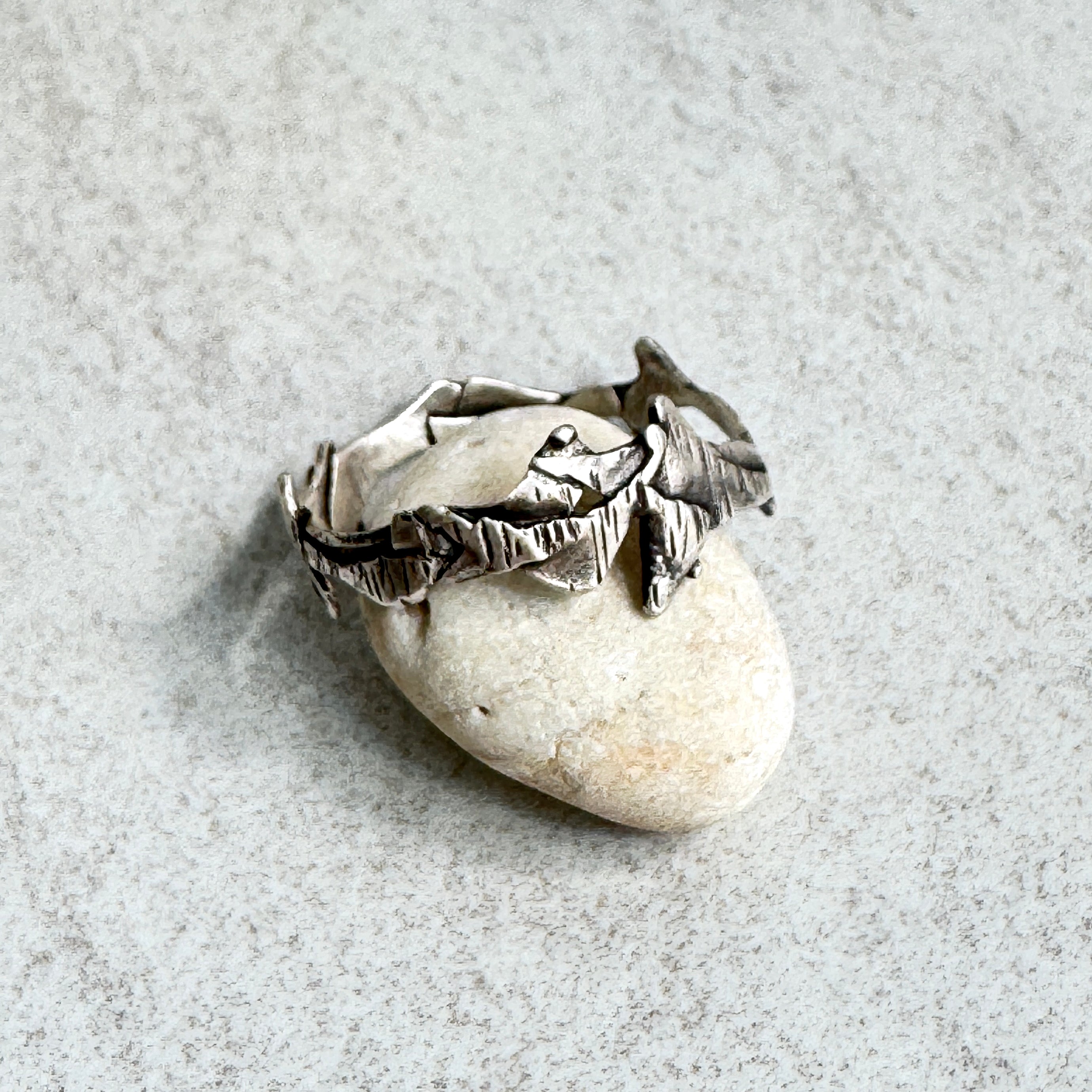 Sculpted Recycled Sterling Silver Ring Unisex