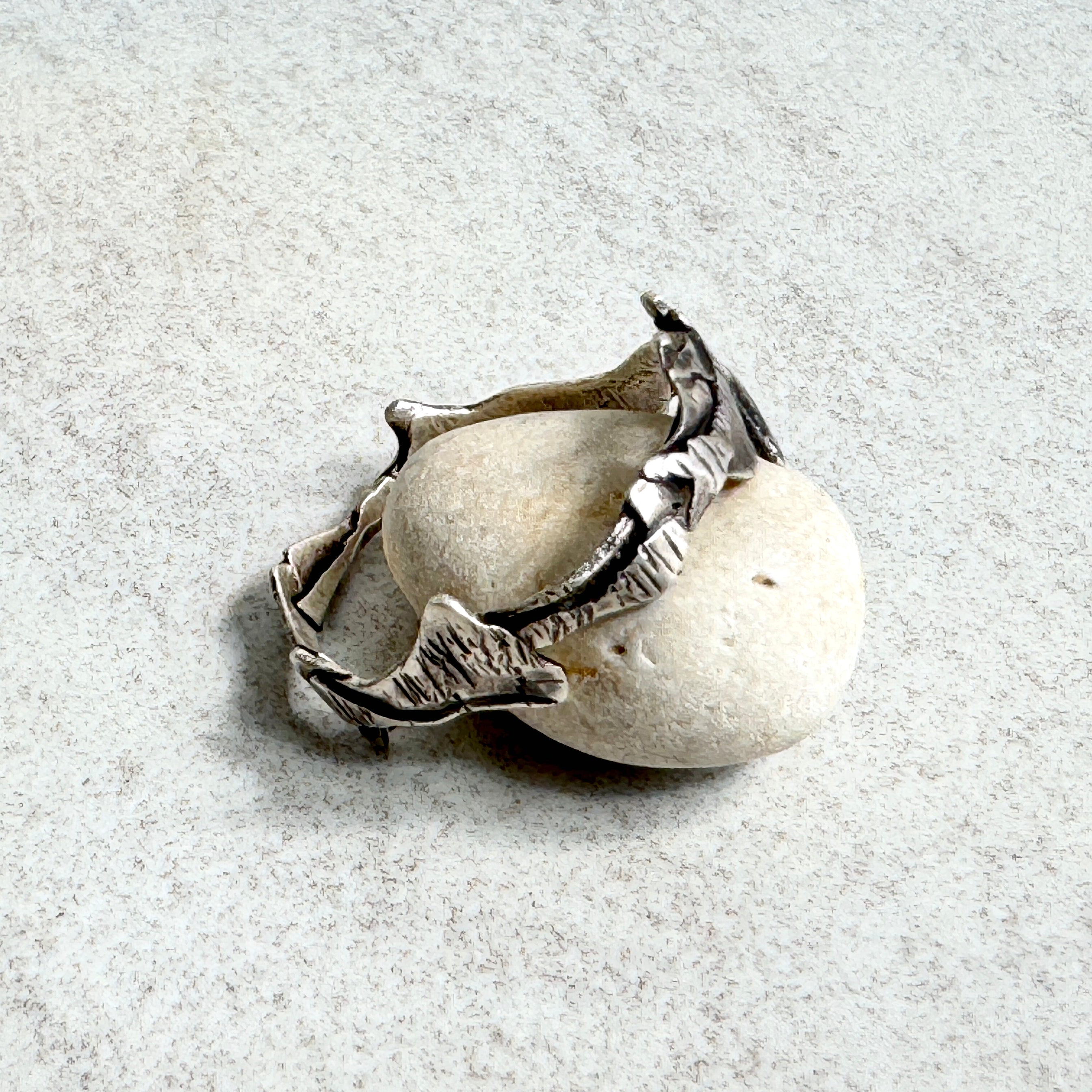 Sculpted Recycled Sterling Silver Ring Unisex