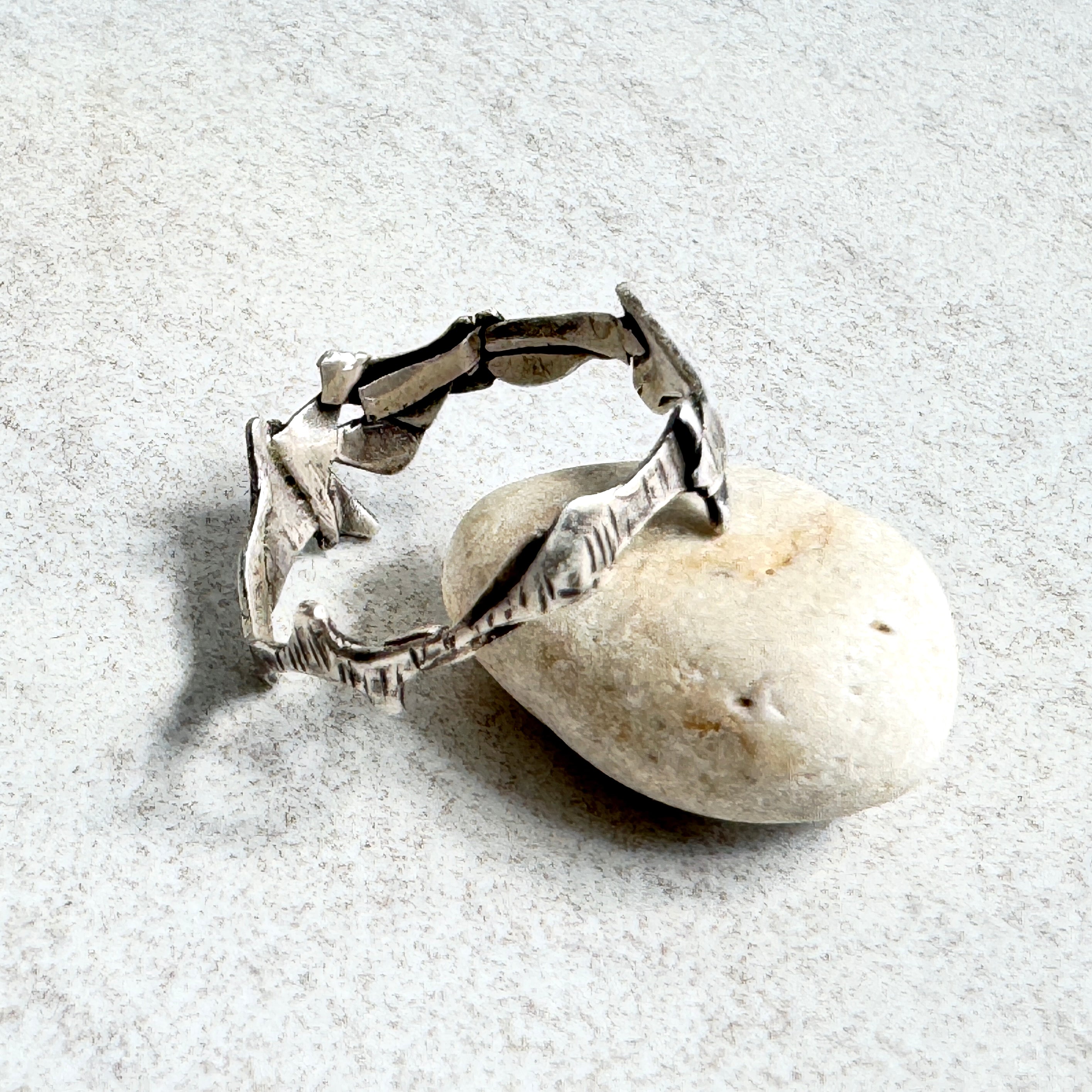 Sculpted Recycled Sterling Silver Ring Unisex