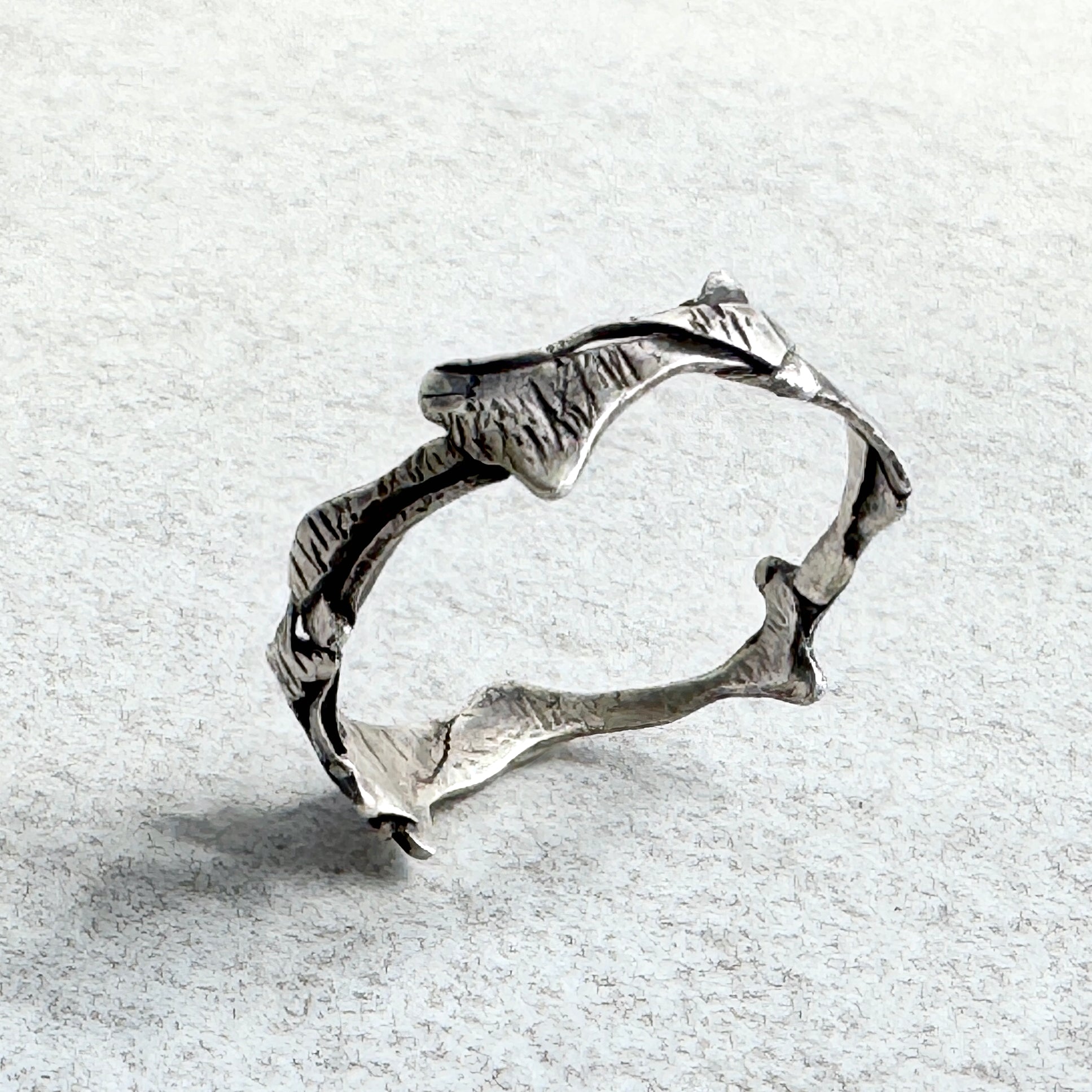 Sculpted Recycled Sterling Silver Ring Unisex