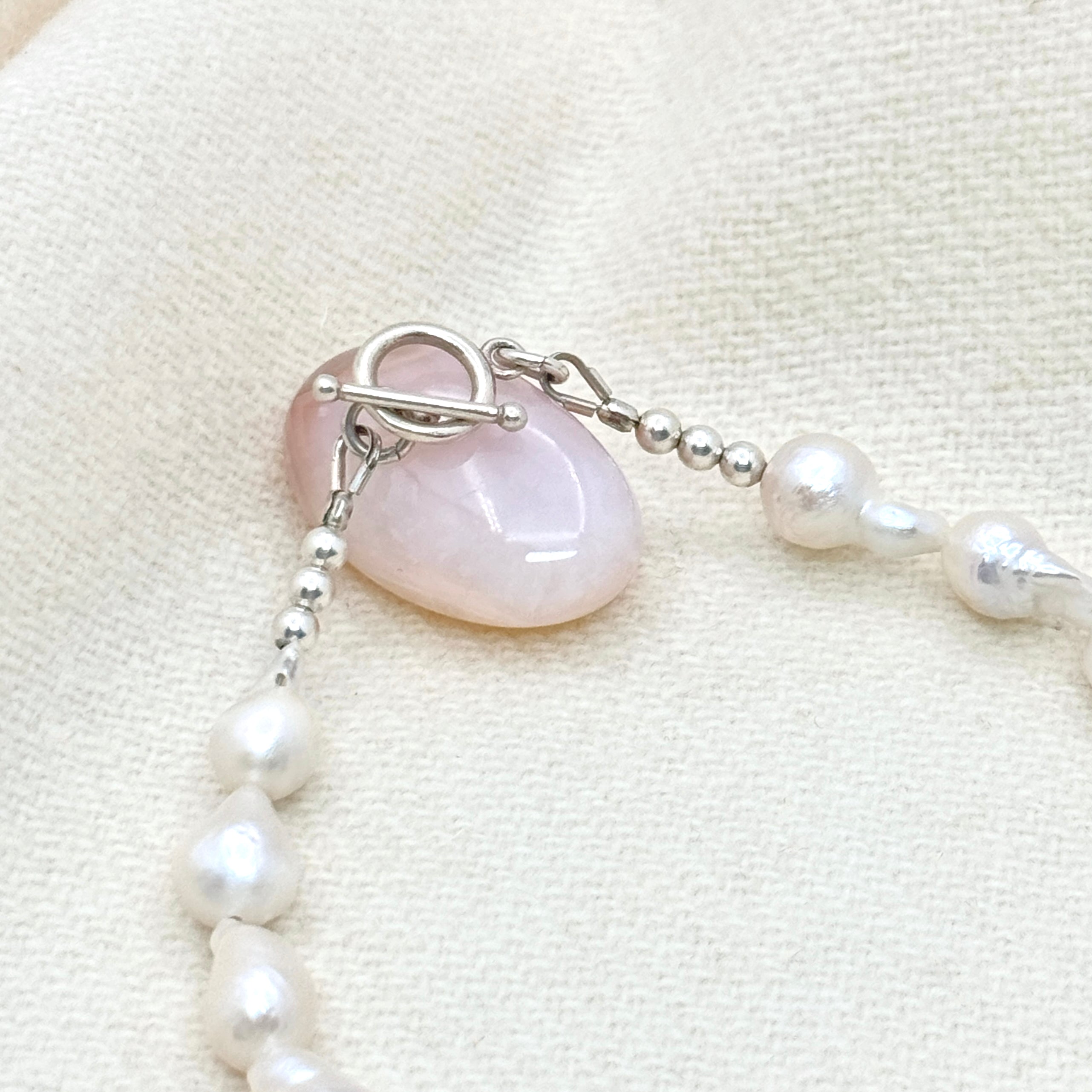 White Baroque Pearl Sterling Silver Necklace