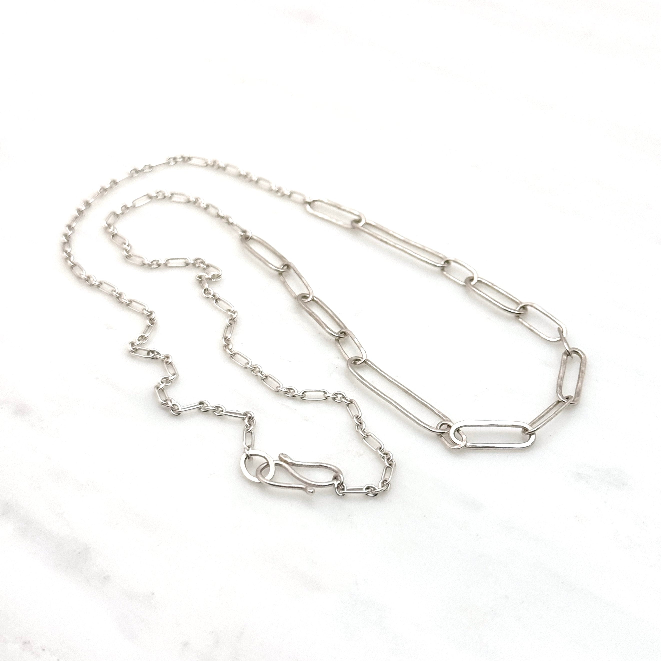 Long Sterling Silver Paperclip Necklace