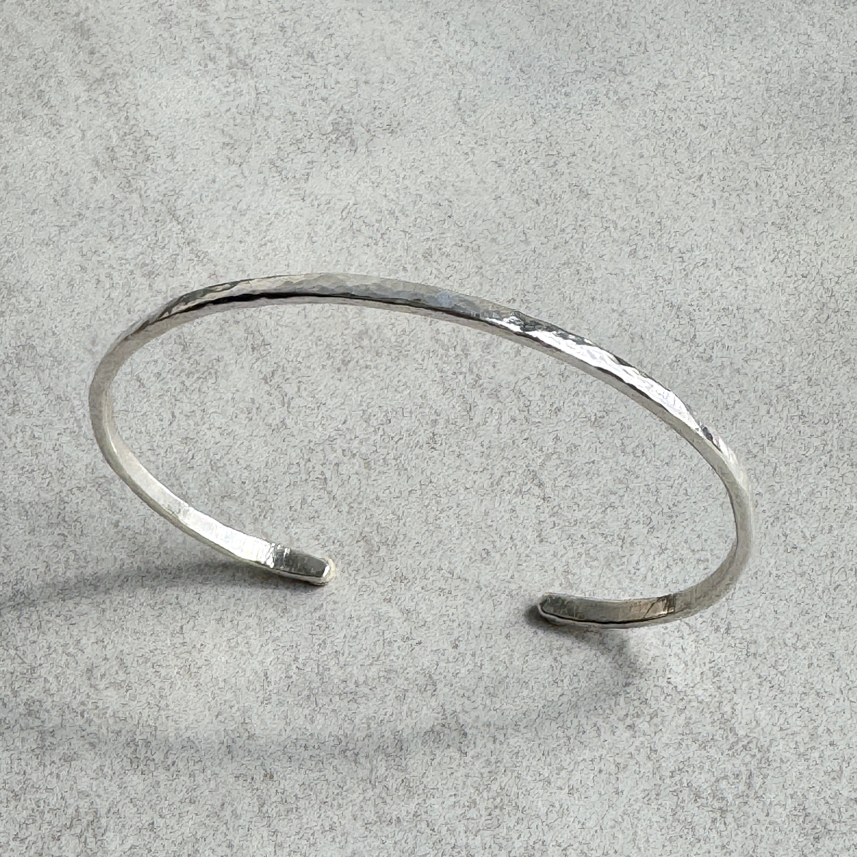 Hammered Sterling Silver Oval Cuff Bracelet